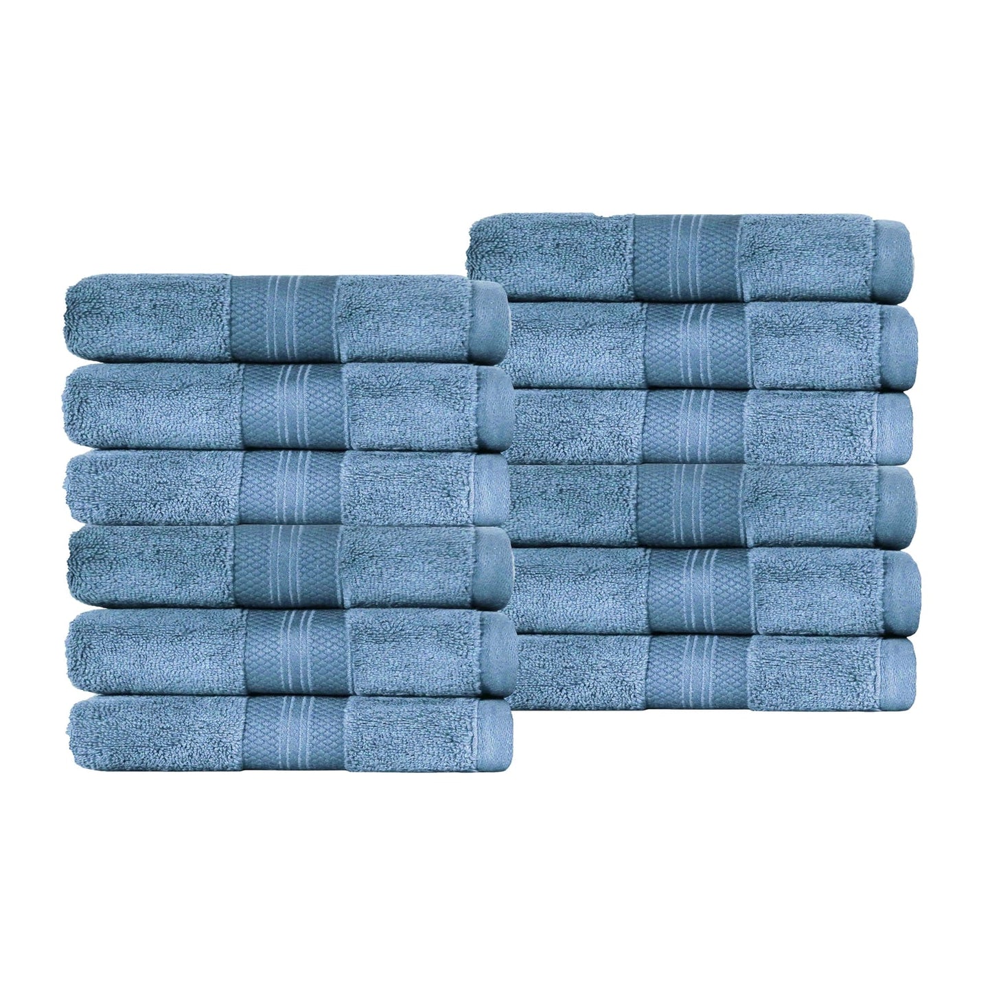 Superior Premium Turkish-Cotton Assorted Towel Set - Denim Blue