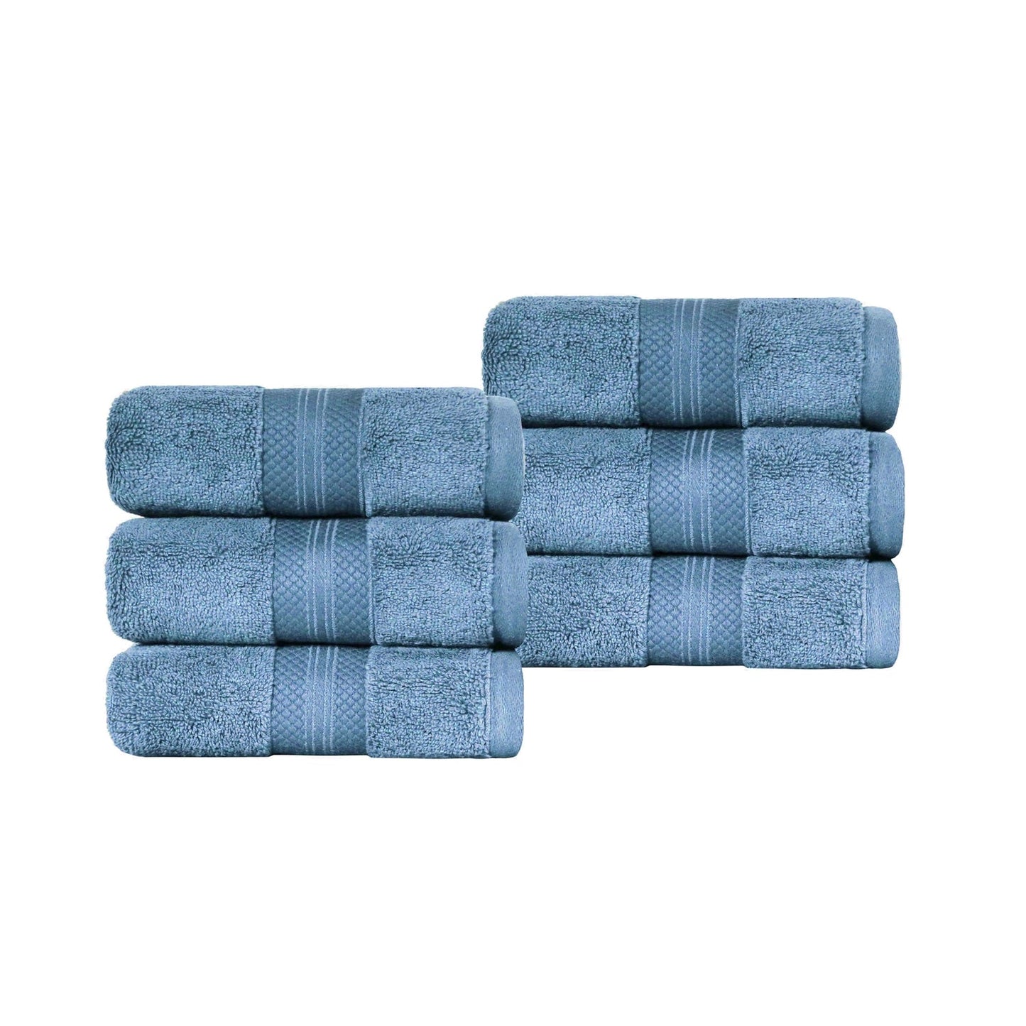 Superior Premium Turkish-Cotton Assorted Towel Set - Denim Blue