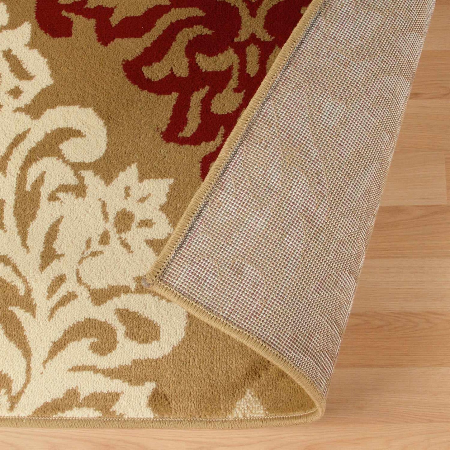 Superior Danvers Contemporary Floral Medallion Damask Indoor Area Rug - Brown
