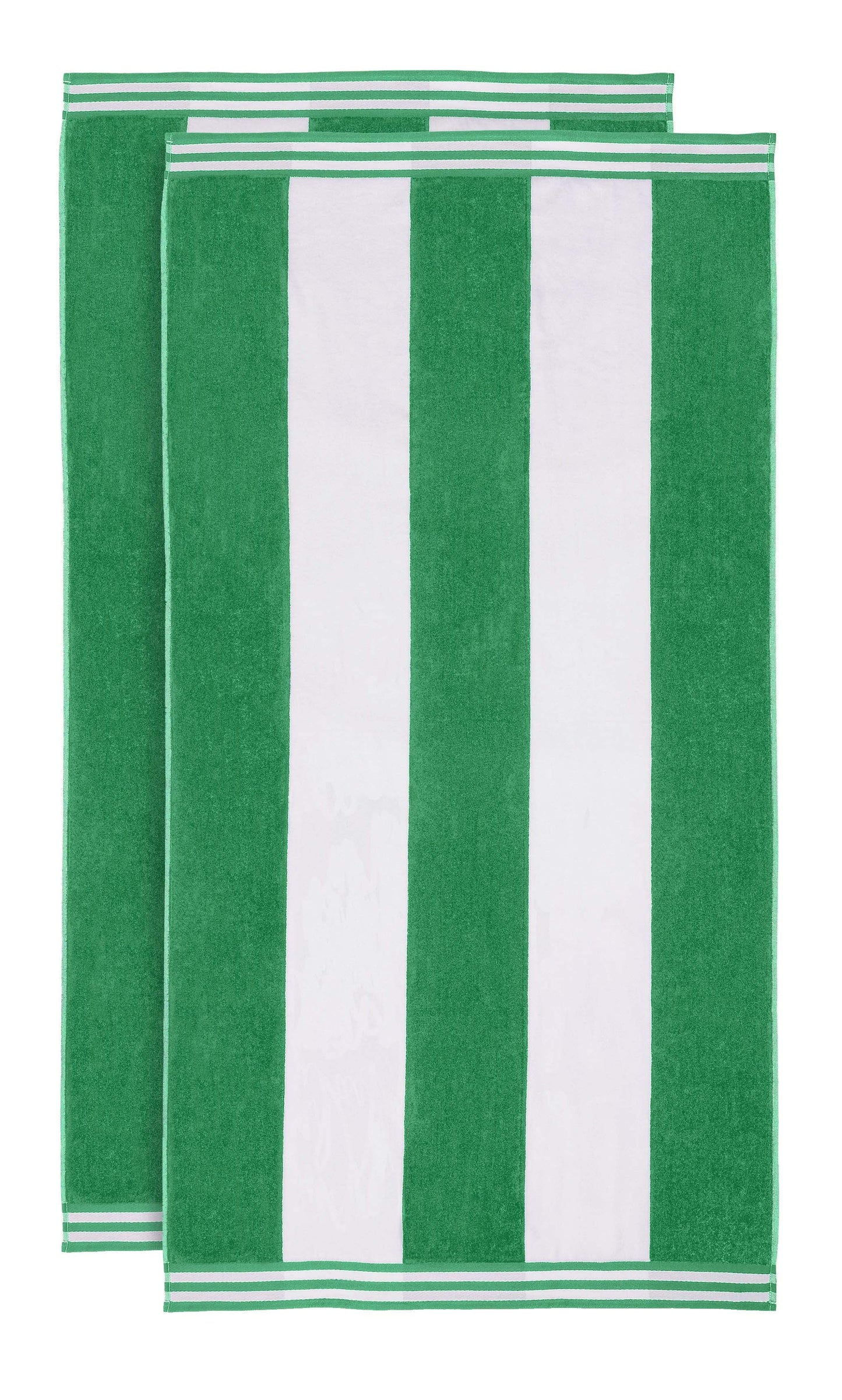 Superior Cabana Stripe Oversized Cotton Beach Towel Set Of 2,4,6 - Dark Green
