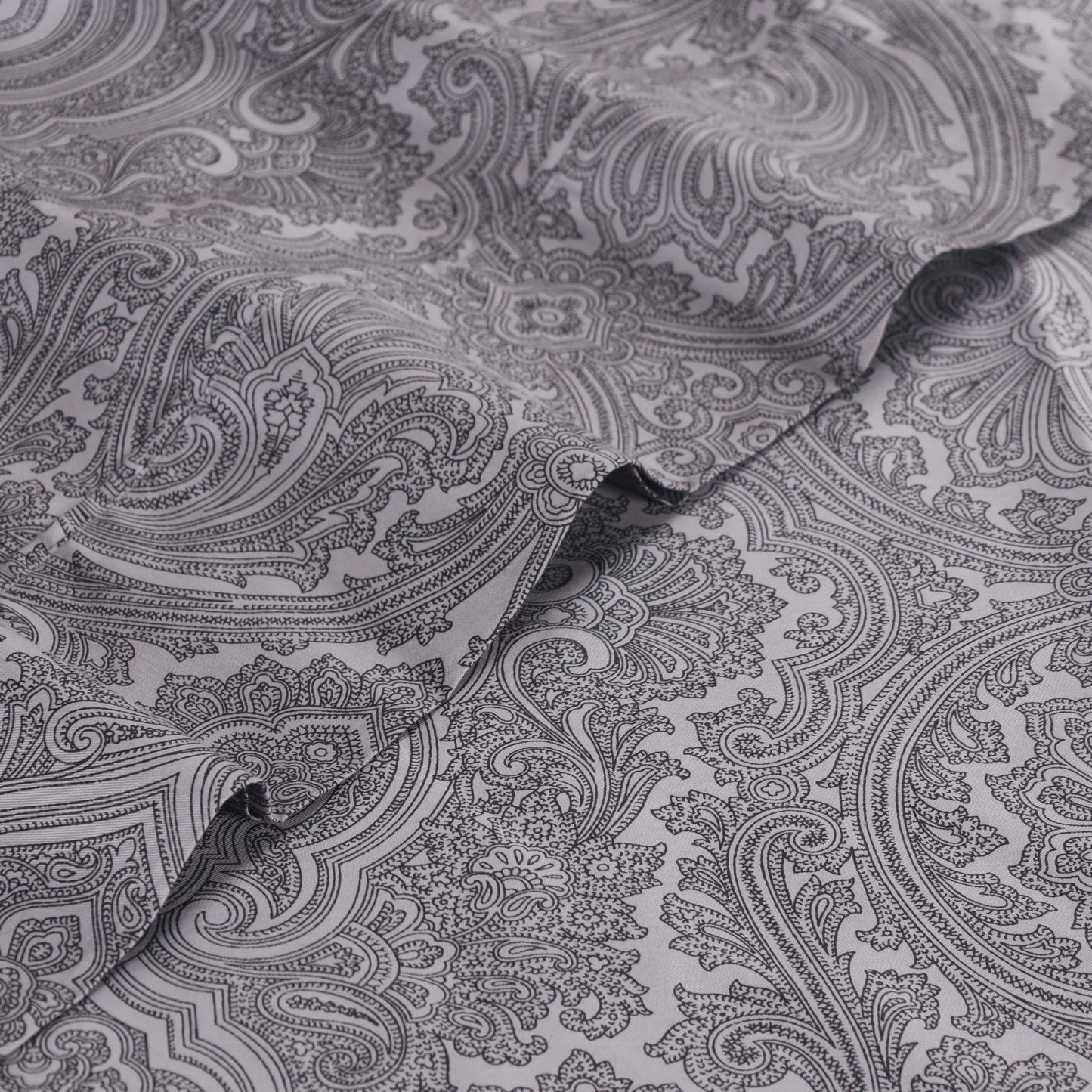 Italian Paisley 600 Thread Count Cotton Blend Deep Pocket Sheet Set - DarkGray