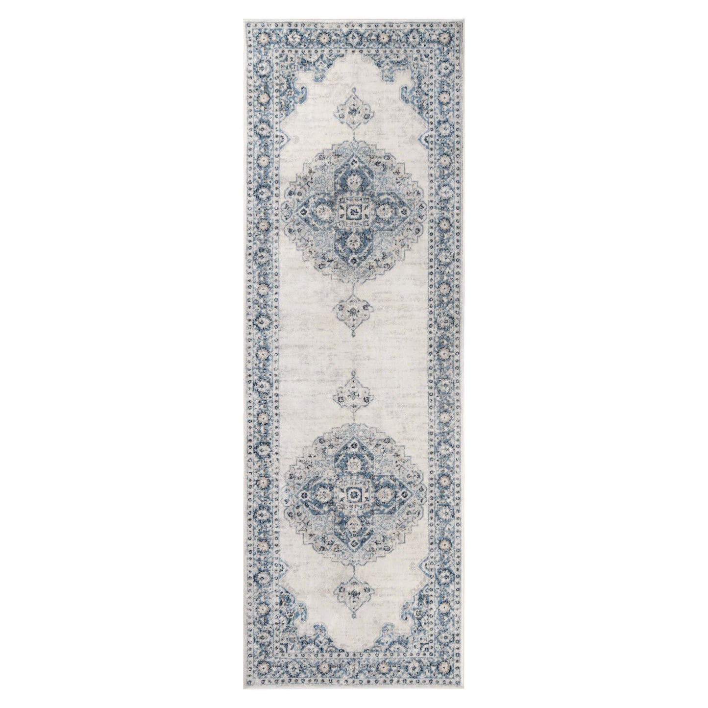 Demelza Vintage Traditional Oriental Medallion Indoor Area Rug - Blue