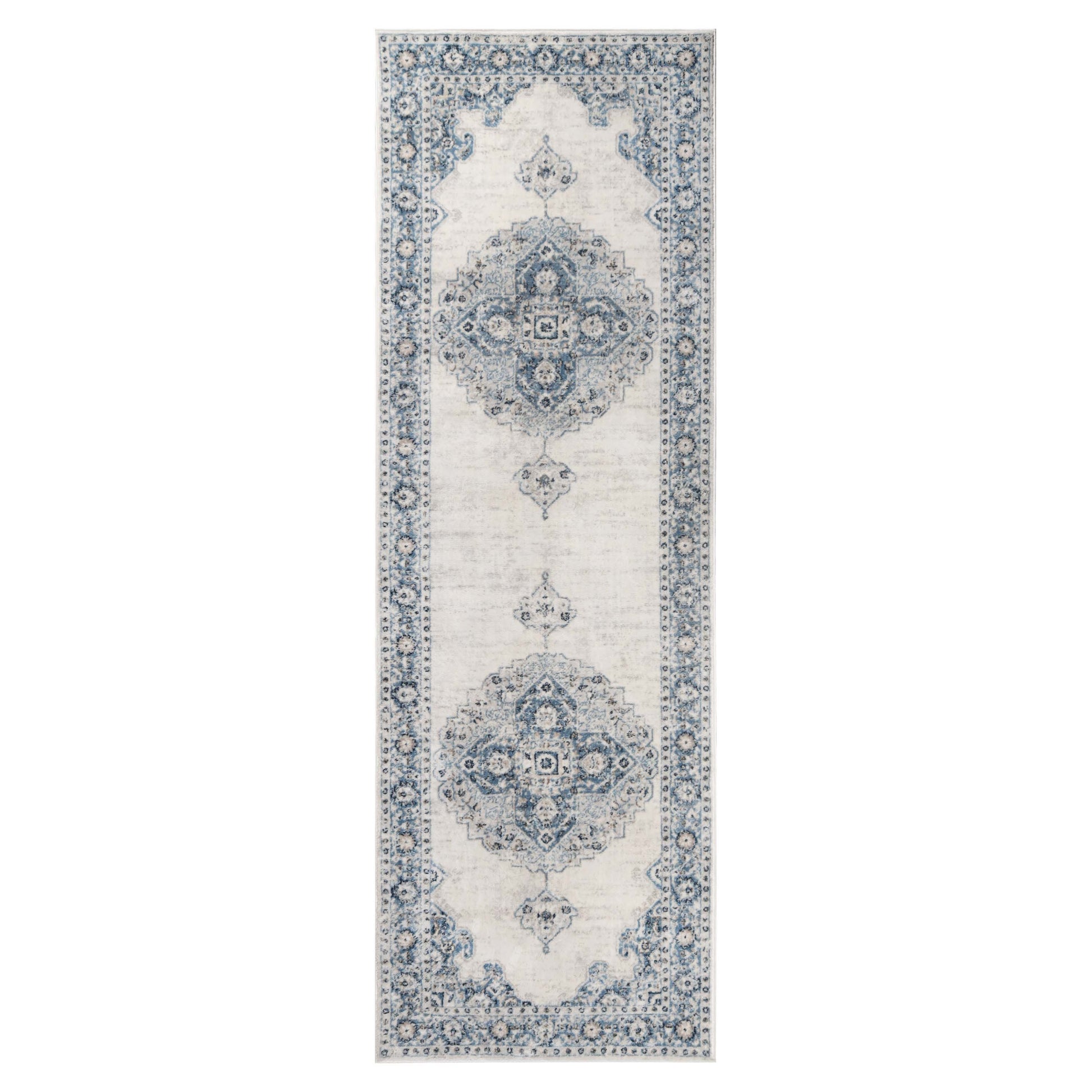 Demelza Vintage Traditional Oriental Medallion Indoor Area Rug - Blue