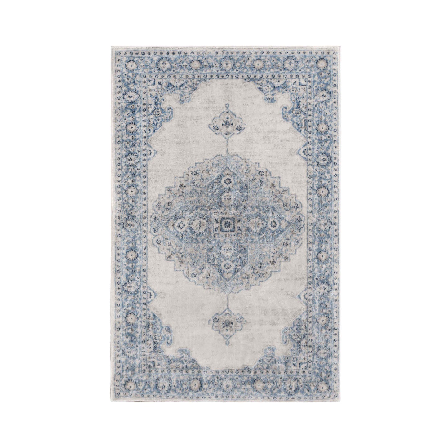 Demelza Vintage Traditional Oriental Medallion Indoor Area Rug - Blue