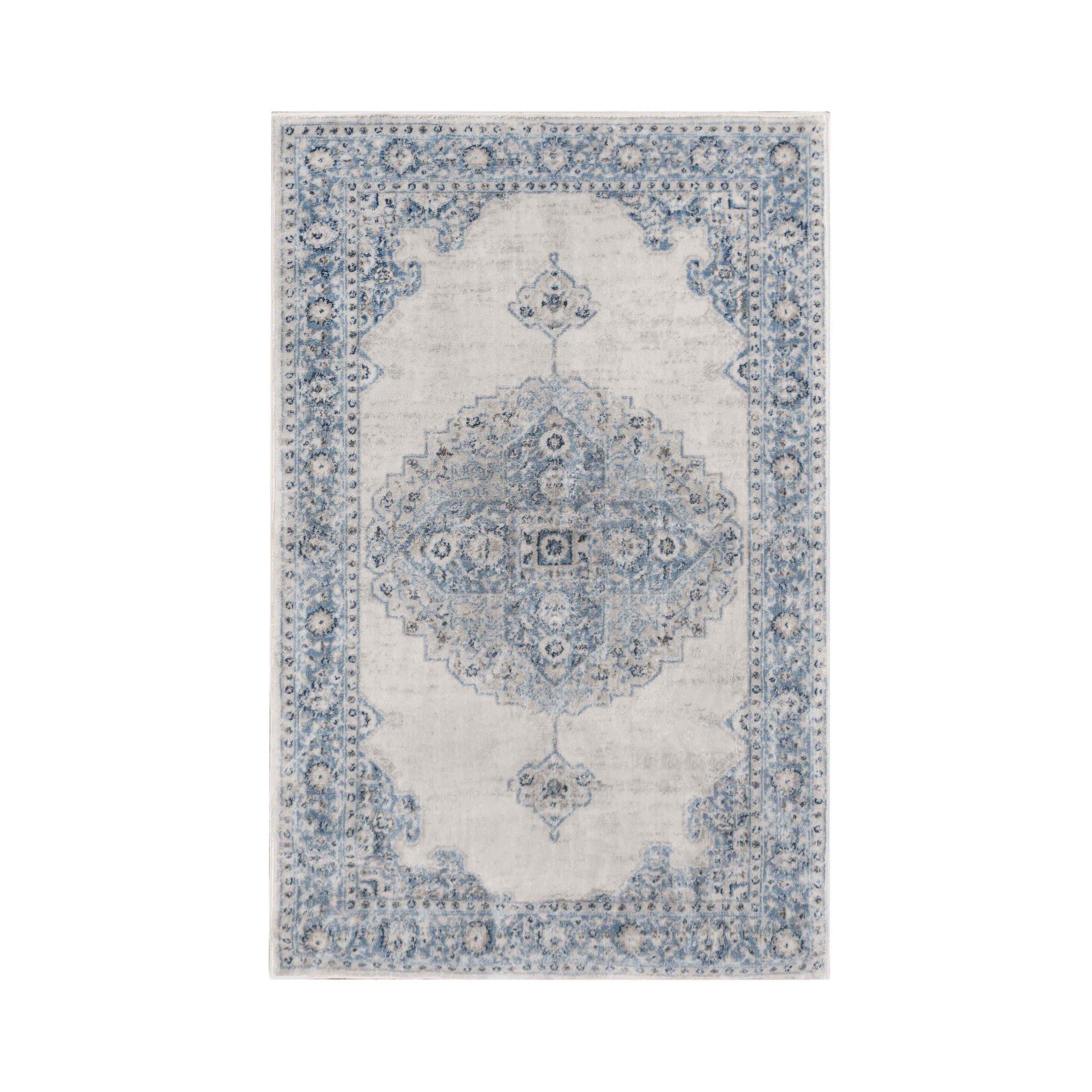 Demelza Vintage Traditional Oriental Medallion Indoor Area Rug - Blue