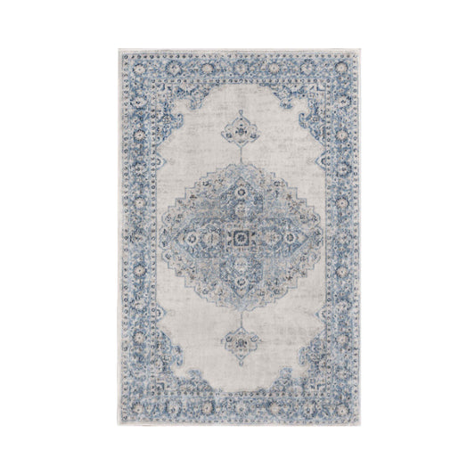 Demelza Vintage Traditional Oriental Medallion Indoor Area Rug - Blue