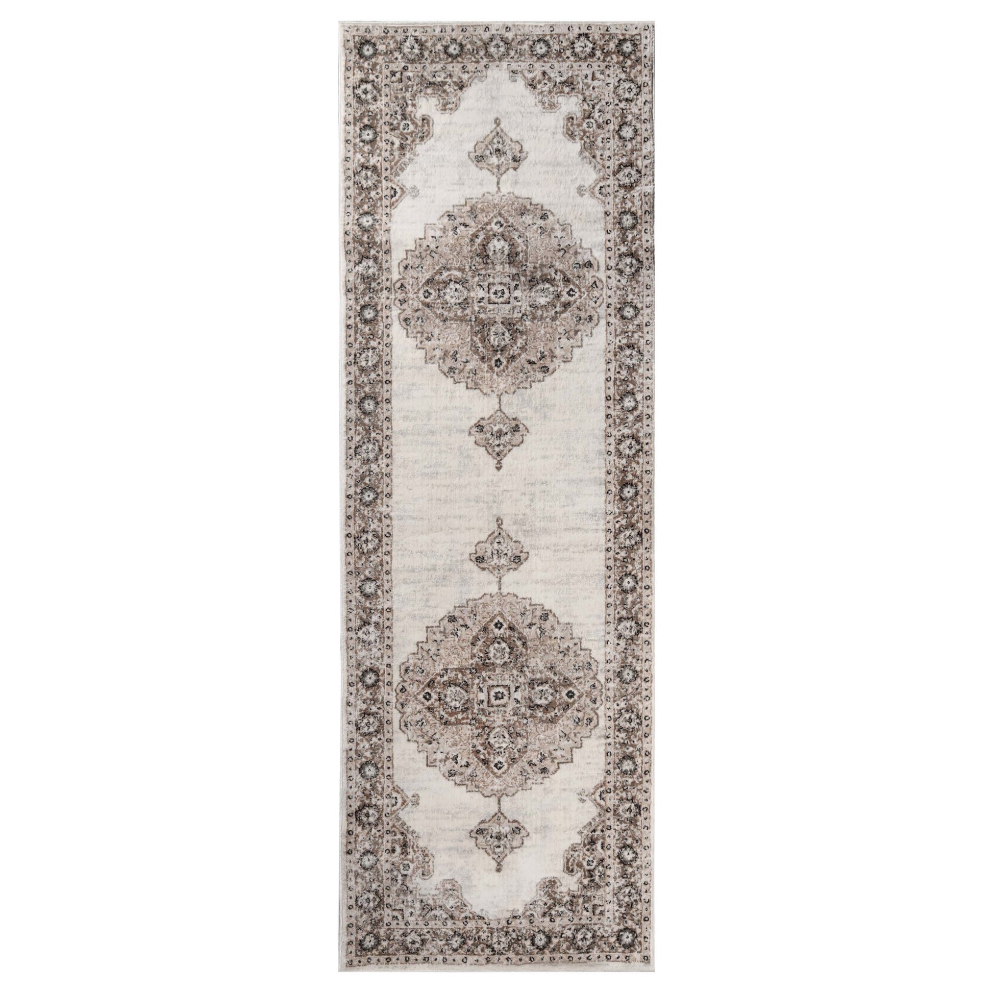 Demelza Vintage Traditional Oriental Medallion Indoor Area Rug - Taupe