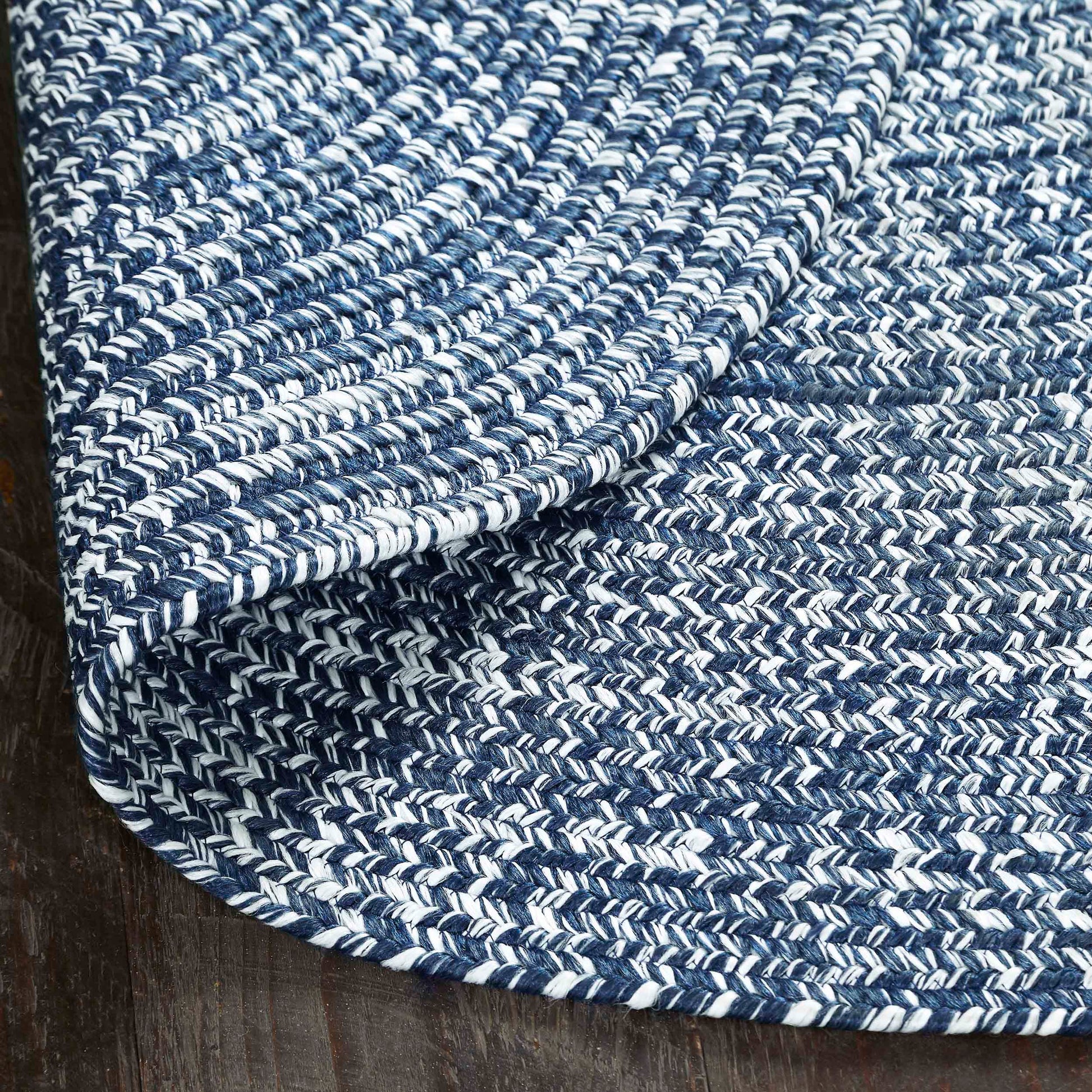 Reversible Braided Eco-Friendly Area Rug Indoor Outdoor Rugs - DenimBlueWhite