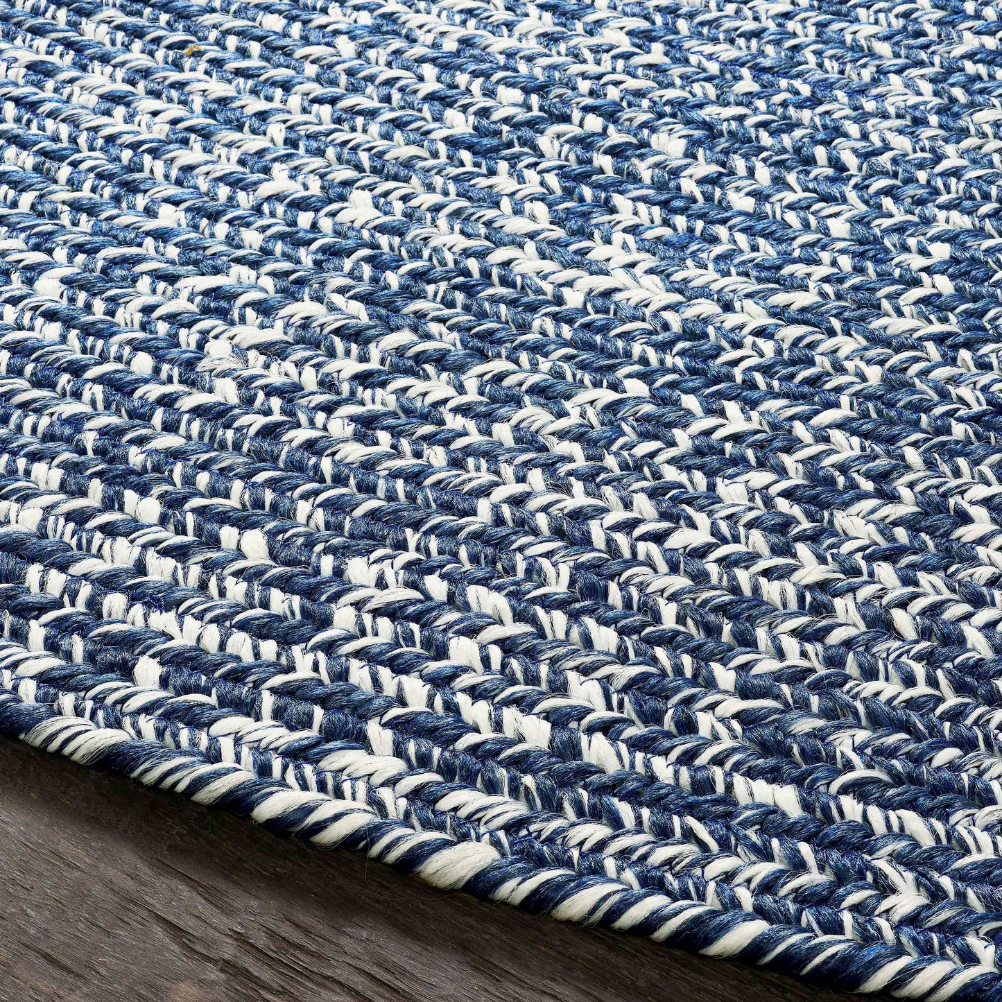 Reversible Braided Eco-Friendly Area Rug Indoor Outdoor Rugs - DenimBlue/White