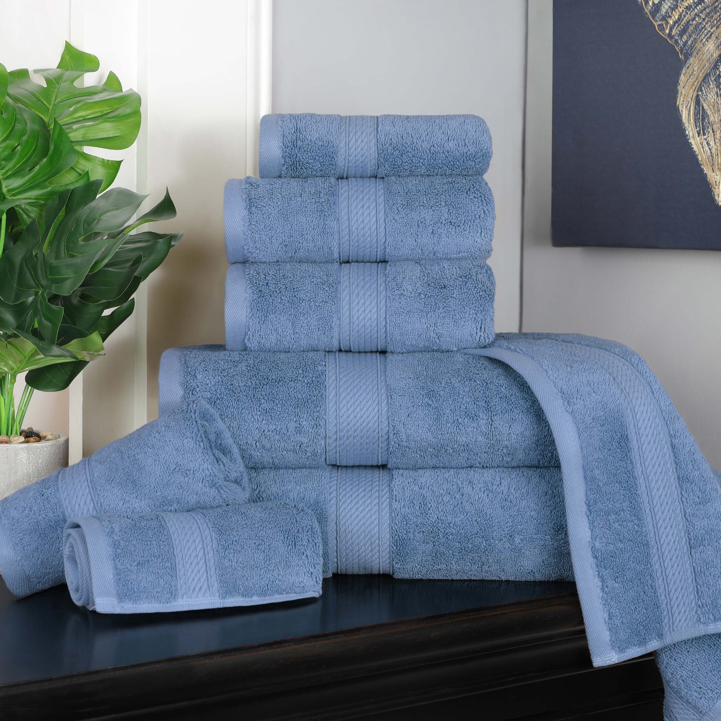 Madison Egyptian Cotton Pile Plush Heavyweight 8 Piece Towel Set