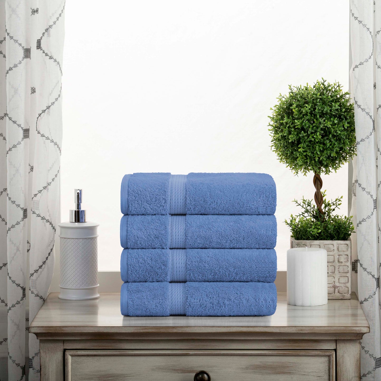 Madison Egyptian Cotton Pile Plush Heavyweight Hand Towel Set of 4