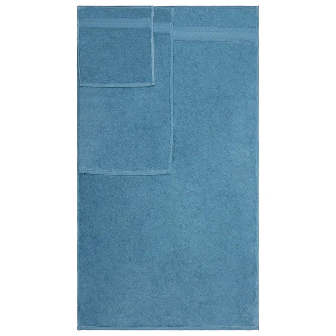 Turkish Cotton Highly Absorbent Solid 6 Piece Towel Set - DenimBlue