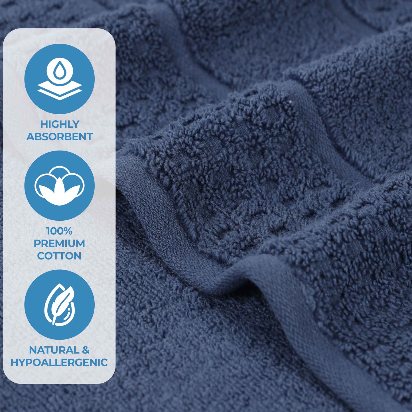 Napa Zero Twist Cotton Solid Waffle Honeycomb 9 Piece Towel Set