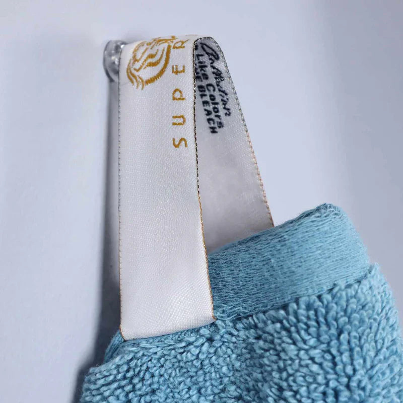 Turkish Cotton Highly Absorbent Solid 6 Piece Towel Set - DenimBlue