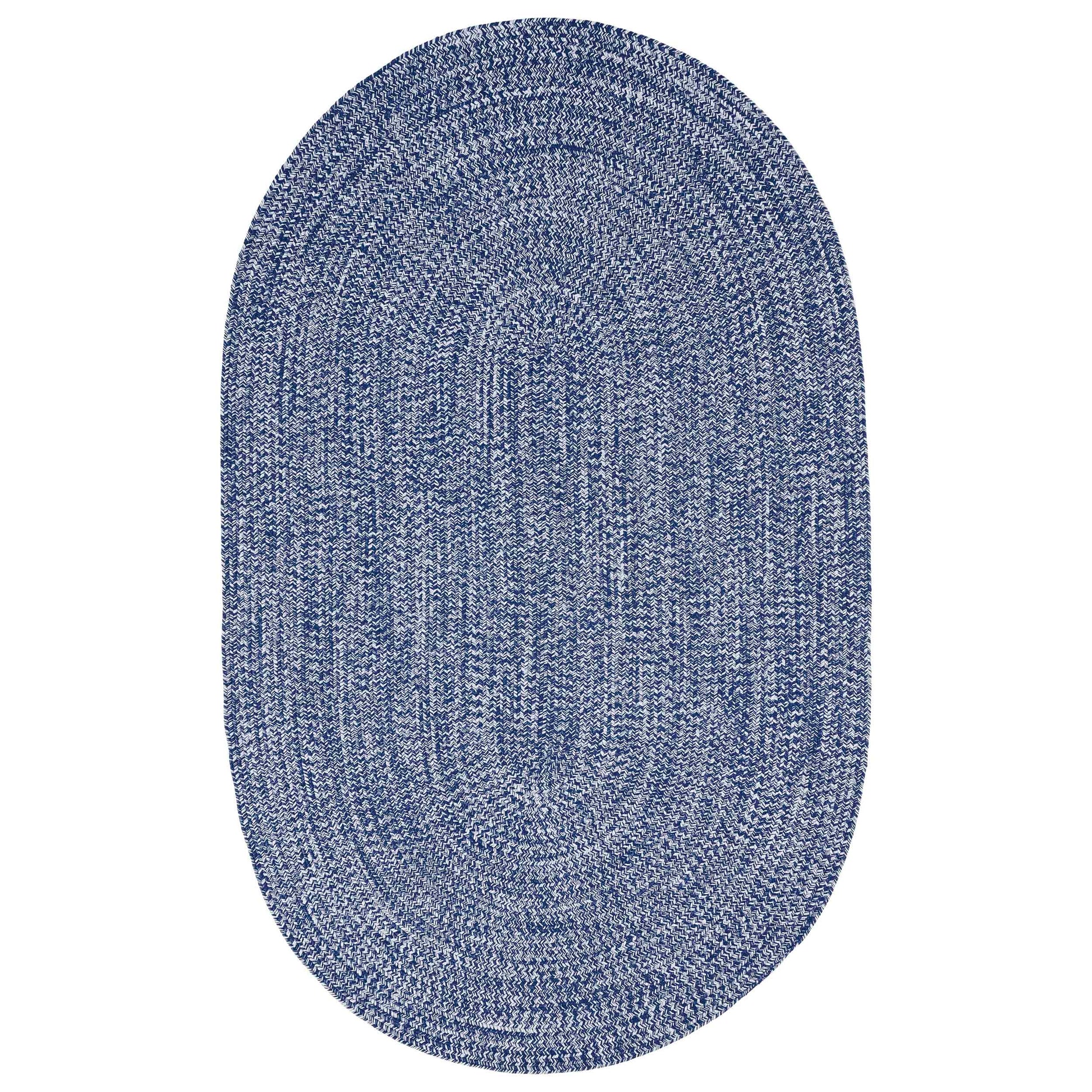 Reversible Braided Eco-Friendly Area Rug Indoor Outdoor Rugs - DenimBlue/White