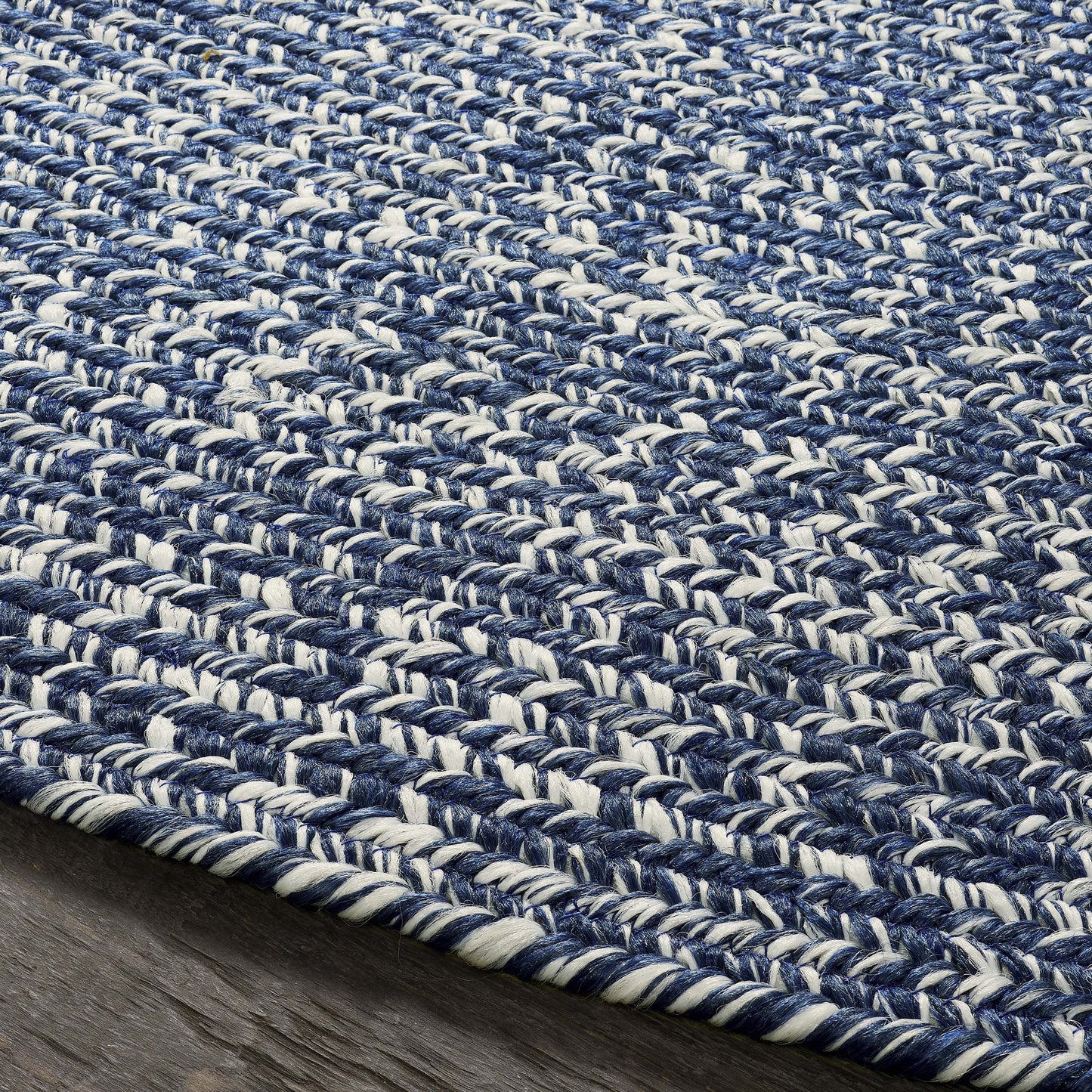 Reversible Braided Eco-Friendly Area Rug Indoor Outdoor Rugs - DenimBlueWhite