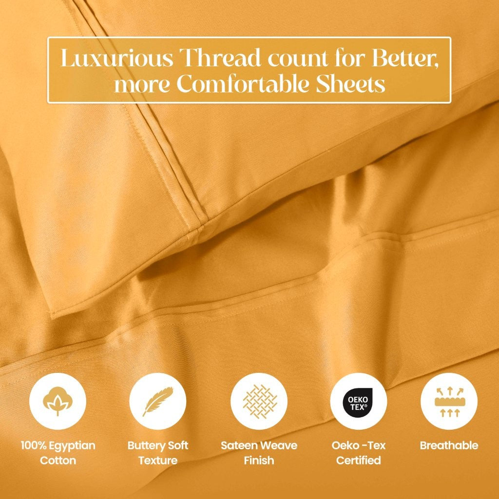 1200 Thread Count Egyptian Cotton 2 Piece Pillowcase Set