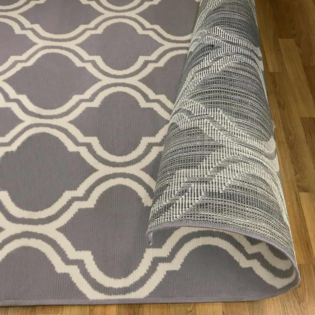 Superior Double Moroccan Trellis Area Rug - Gray