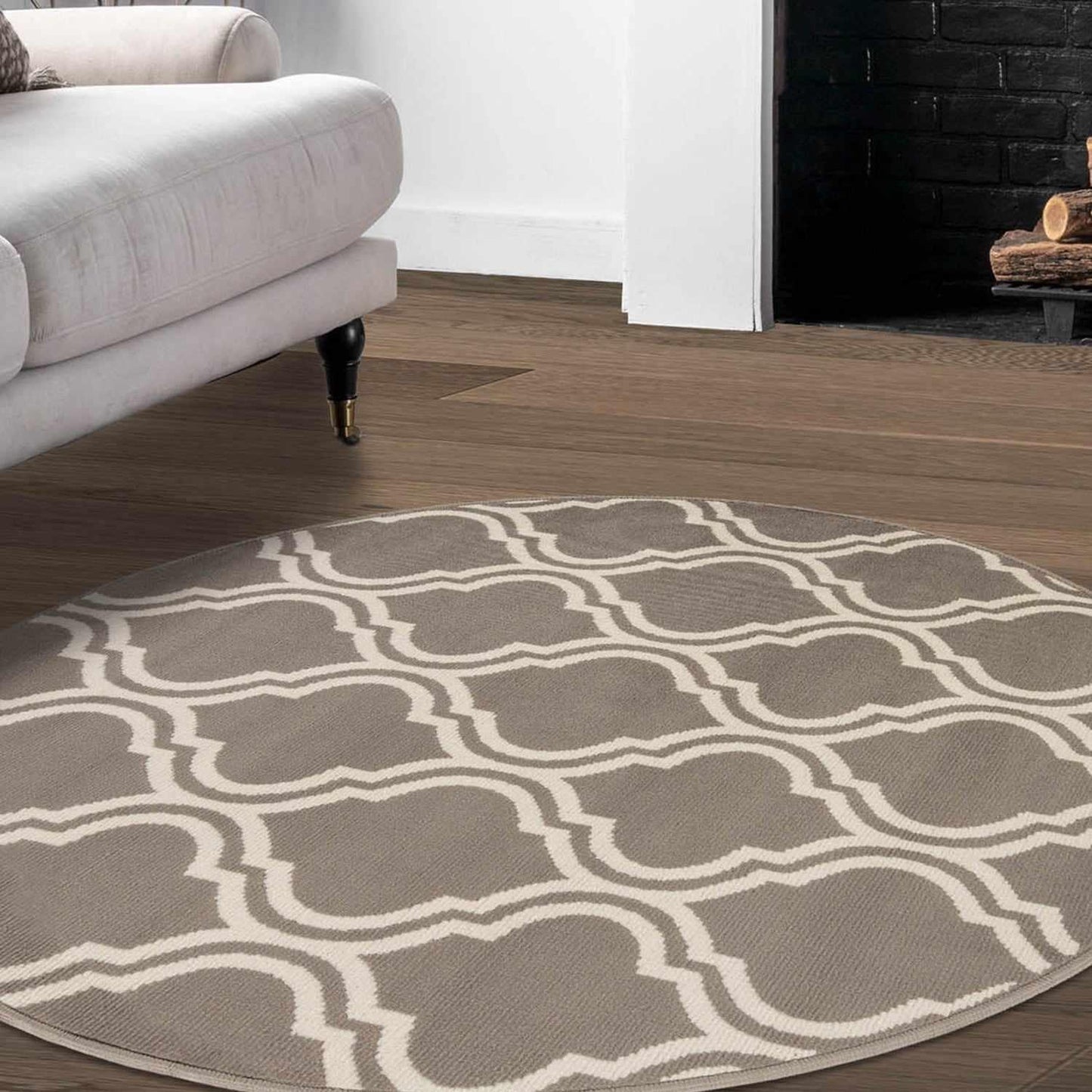 Superior Double Moroccan Trellis Area Rug - Gray