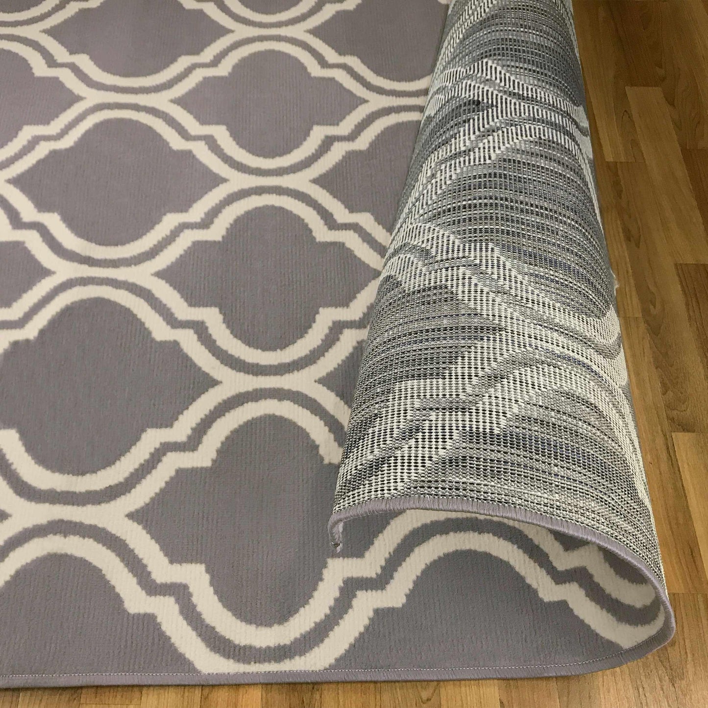 Superior Double Moroccan Trellis Area Rug - Gray