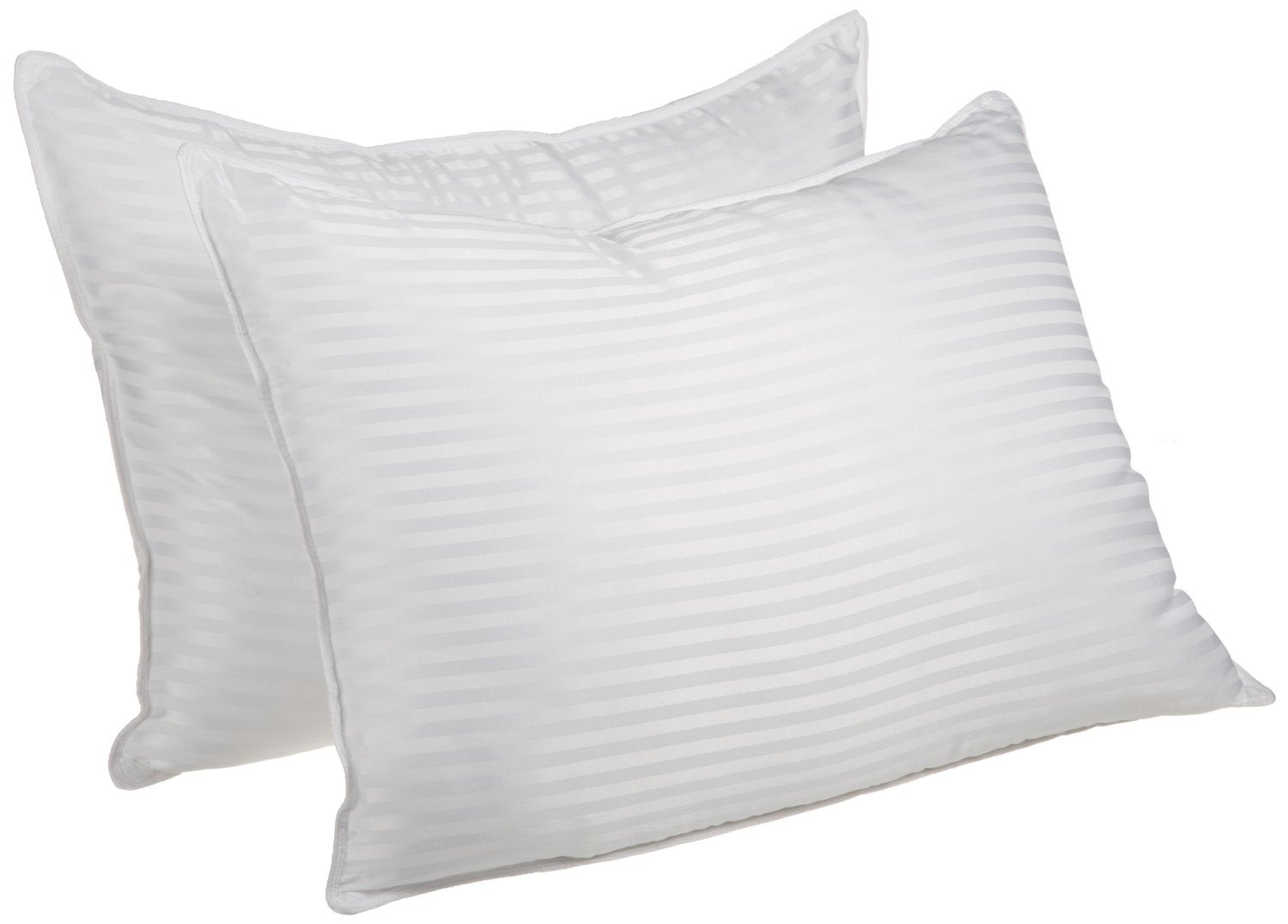 Medium Density Down Alternative Striped Pillows, Set of 2 and 4 -White