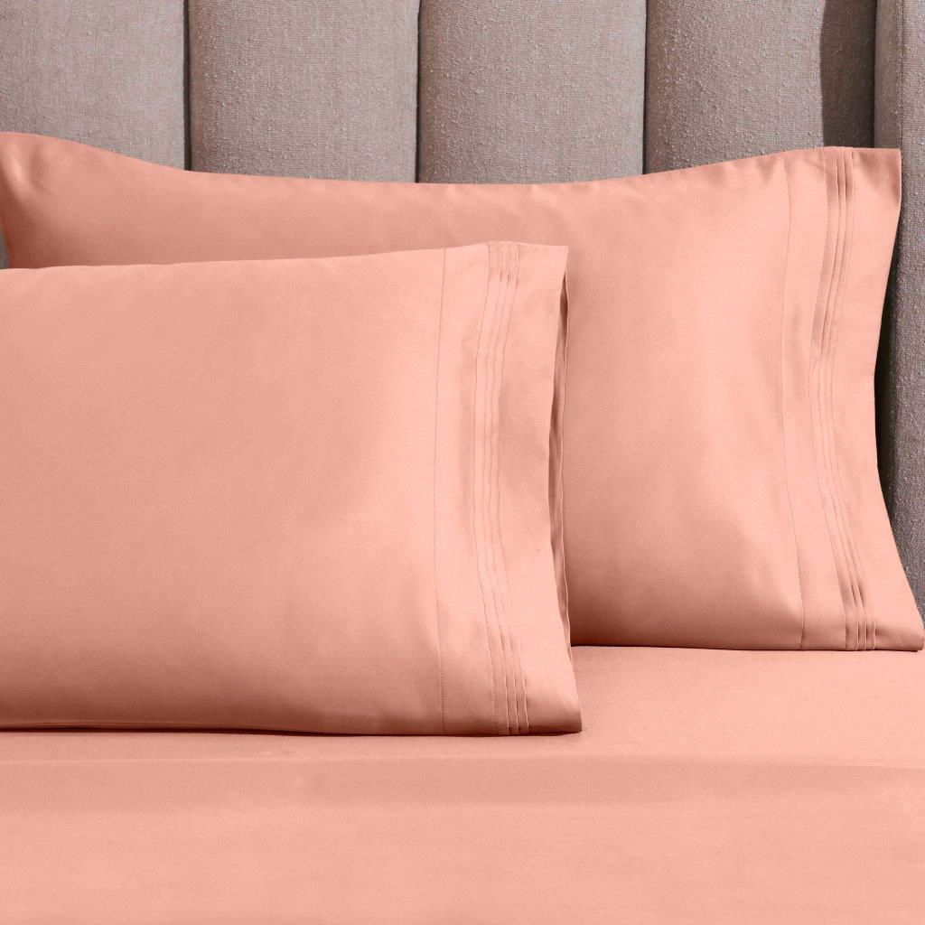 1500 Thread Count Egyptian Cotton 2 Piece Solid Pillowcase Set - DustedRose