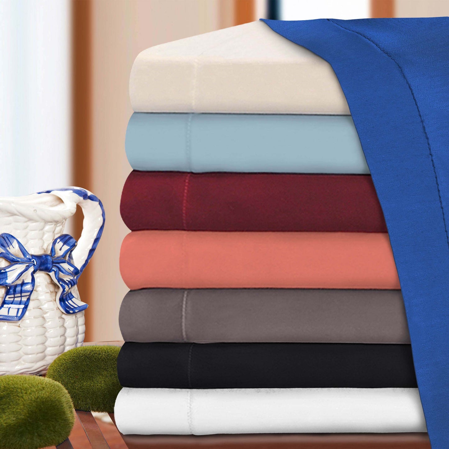 300 Thread Count Modal from Beechwood Solid Duvet Cover Set -Navy Blue