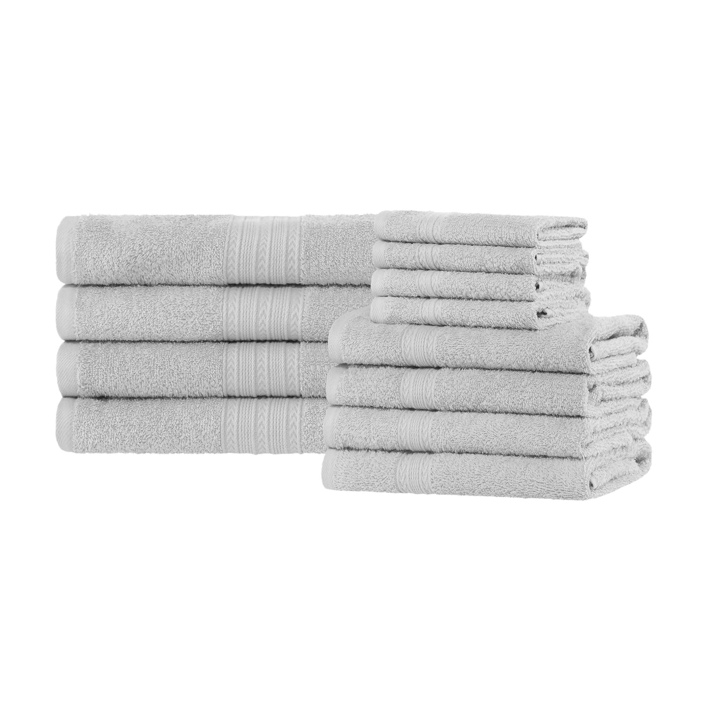 Eco-Friendly Ring Spun Cotton Towel Set - Silver