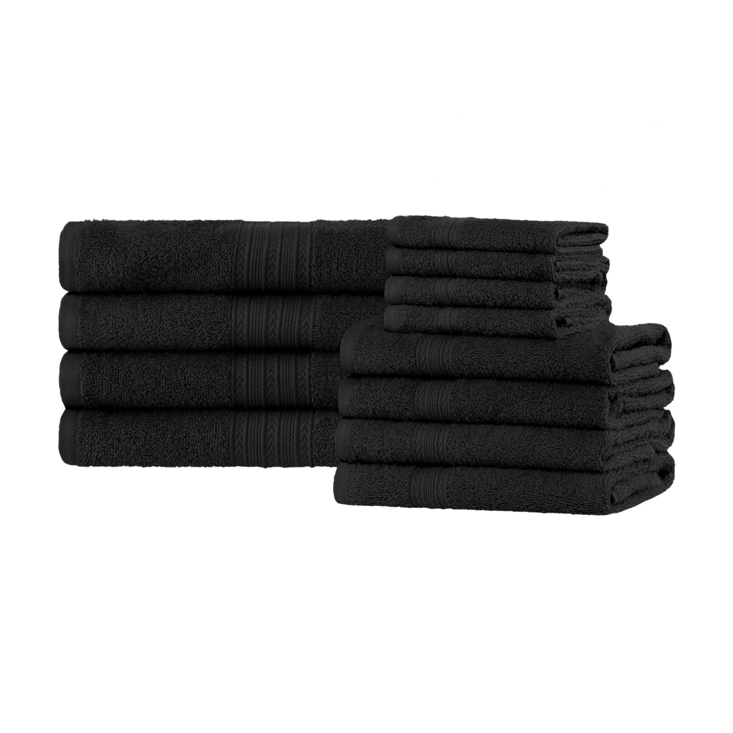 Eco-Friendly Ring Spun Cotton Towel Set - Black