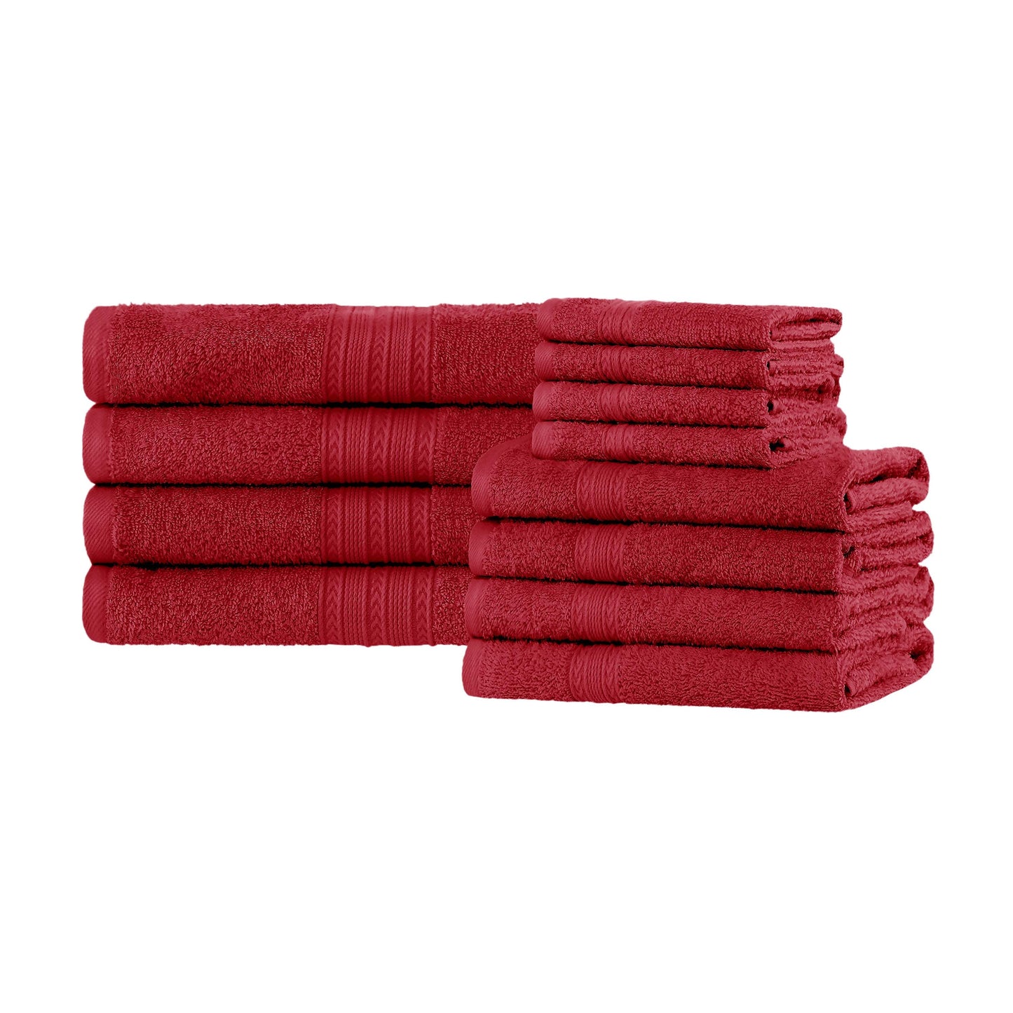 Eco-Friendly Ring Spun Cotton Towel Set - Cranberry