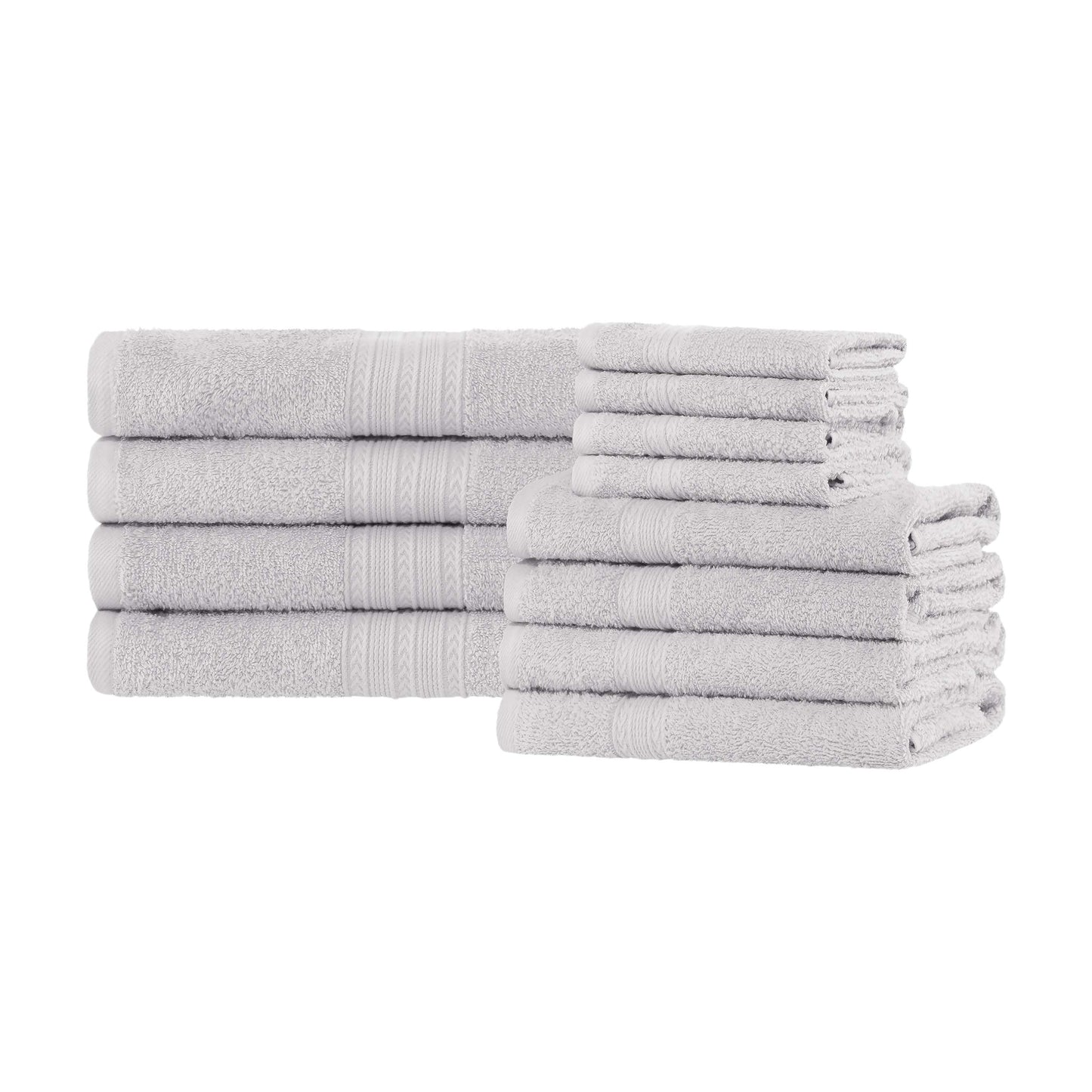 Eco-Friendly Ring Spun Cotton Towel Set - Silver