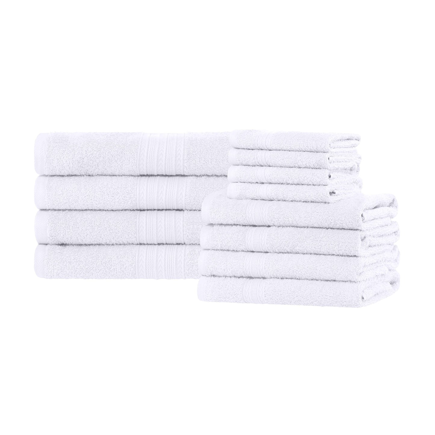 Eco-Friendly Ring Spun Cotton Towel Set - White