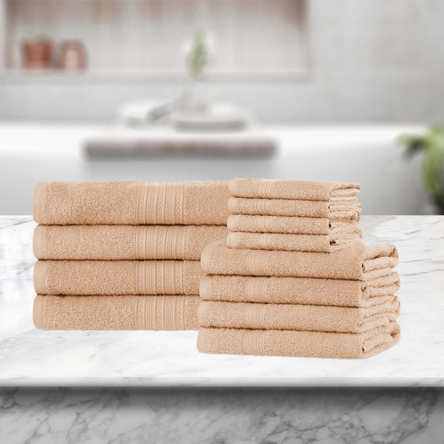 Eco-Friendly Ring Spun Cotton Towel Set - Camel