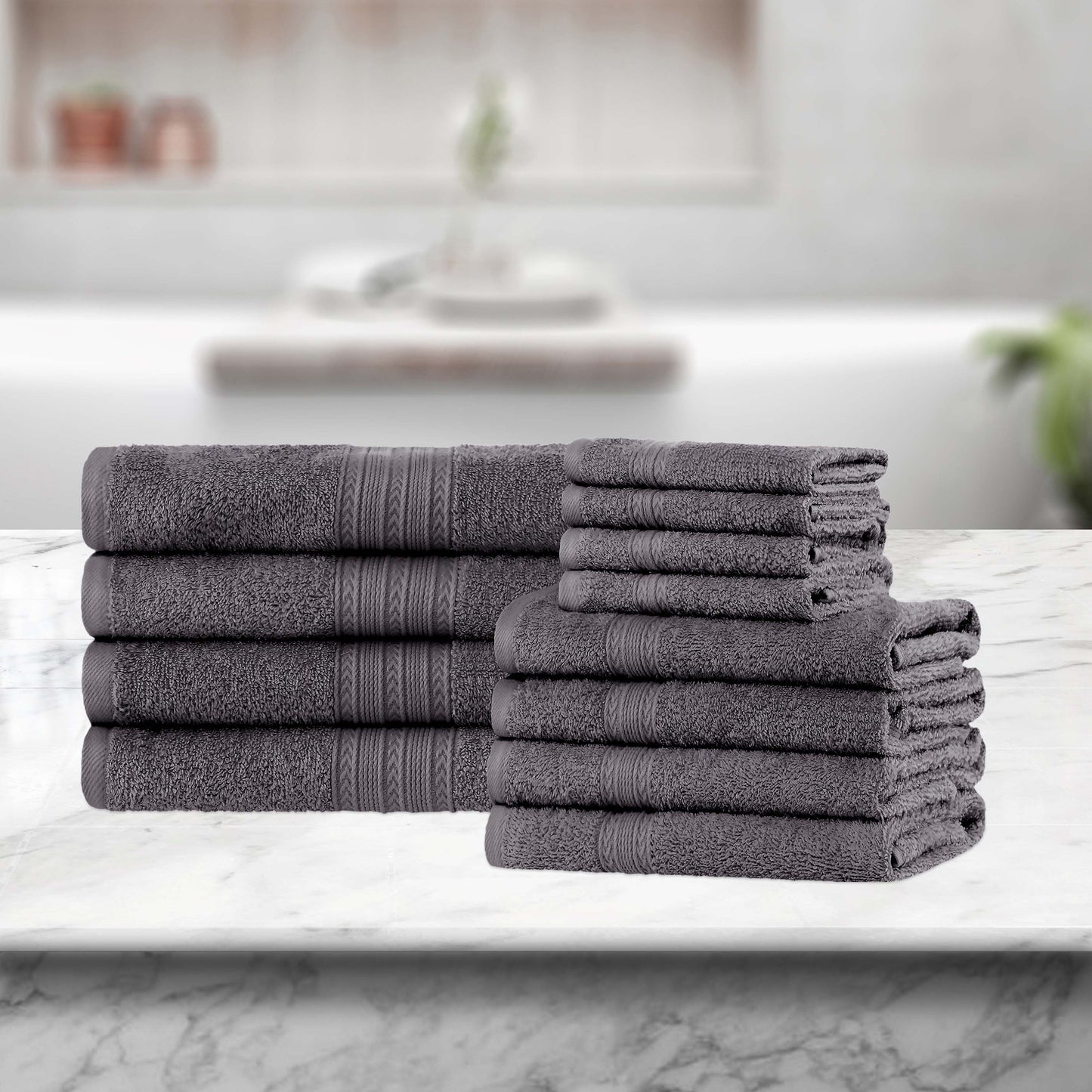 Eco-Friendly Ring Spun Cotton Towel Set - Graphite