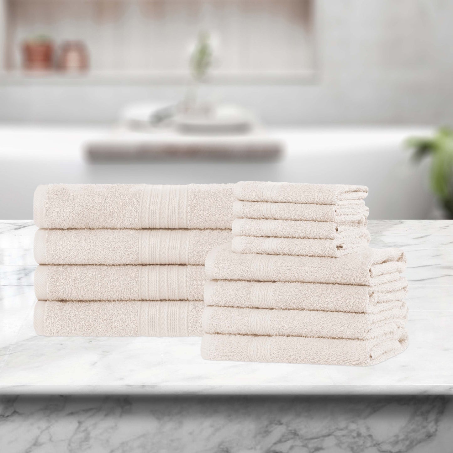Eco-Friendly Ring Spun Cotton Towel Set - Ivory