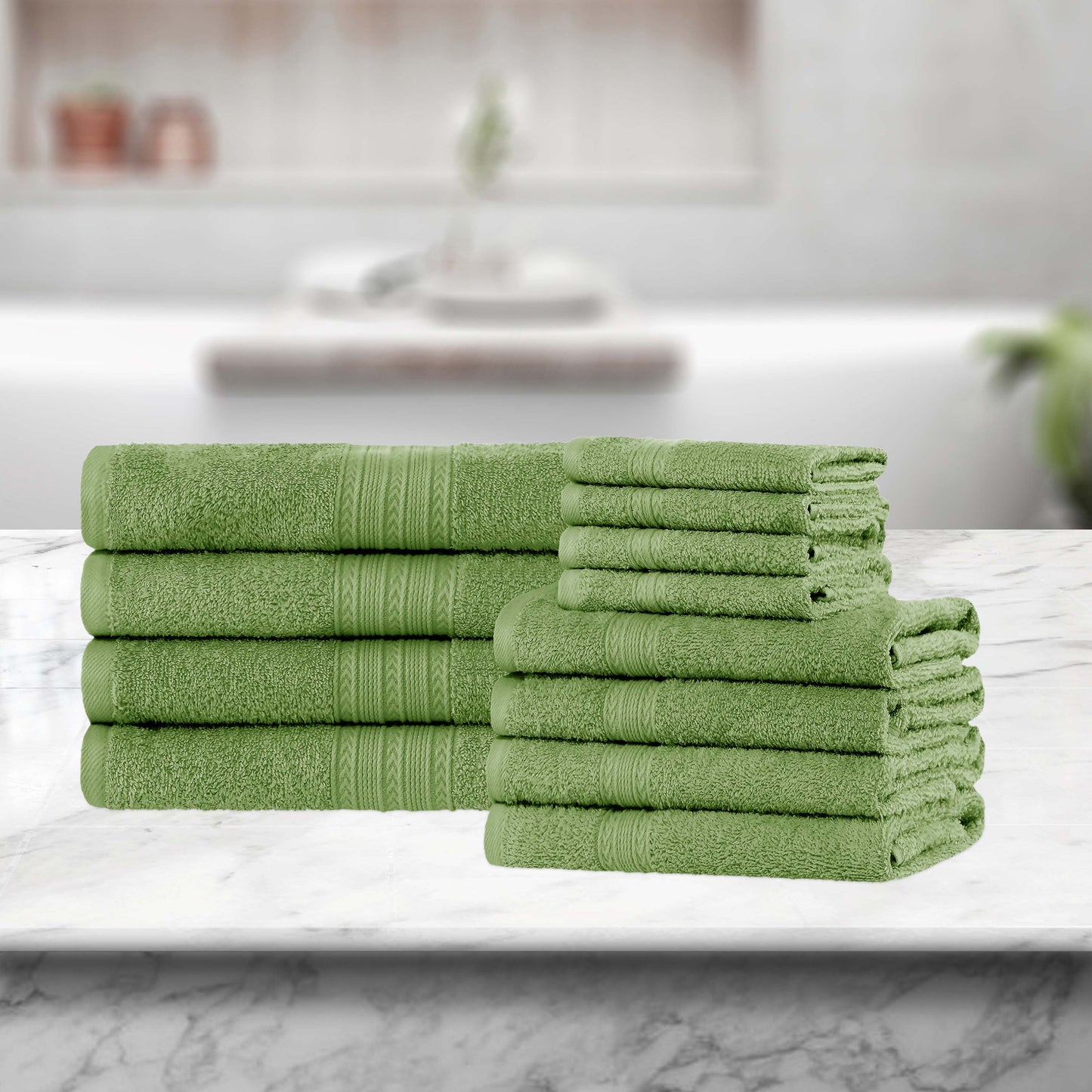 Eco-Friendly Ring Spun Cotton Towel Set - Terrace Green