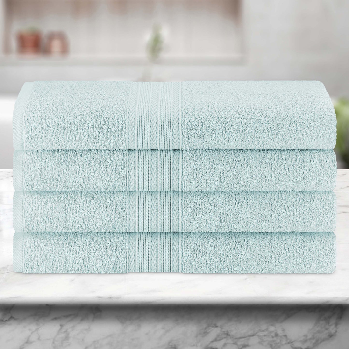 Eco-Friendly Ring Spun Cotton Towel Set - Aquamarine