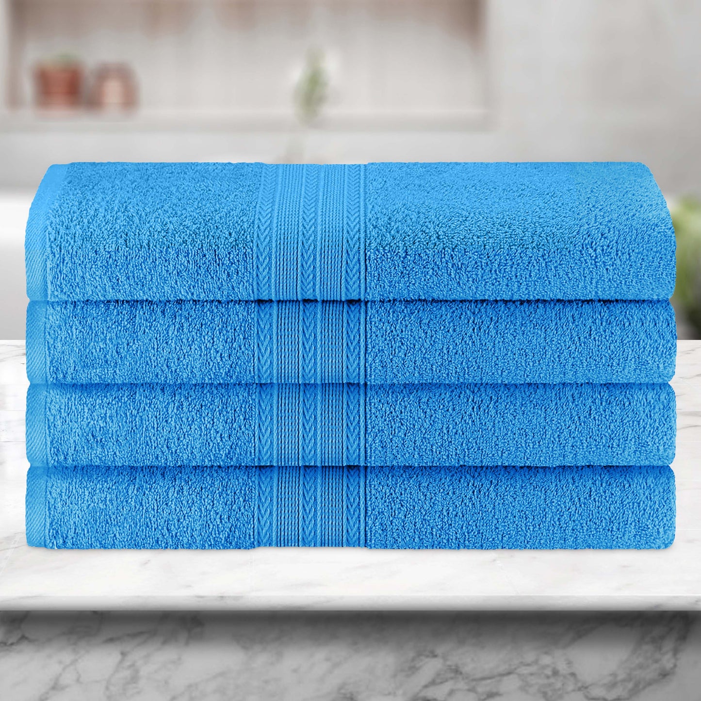 Eco-Friendly Ring Spun Cotton Towel Set - Aster Blue