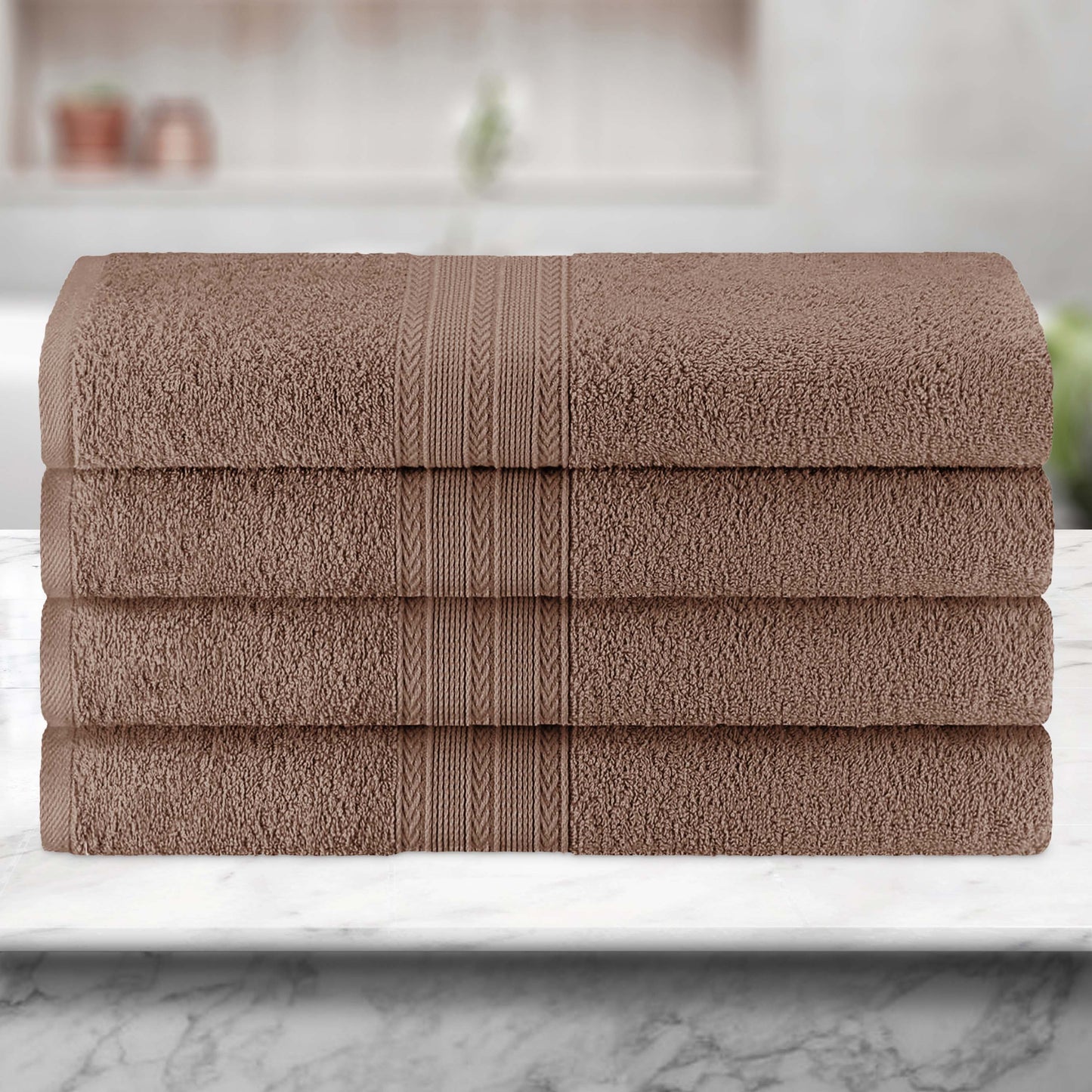 Eco-Friendly Ring Spun Cotton Towel Set - Coffee