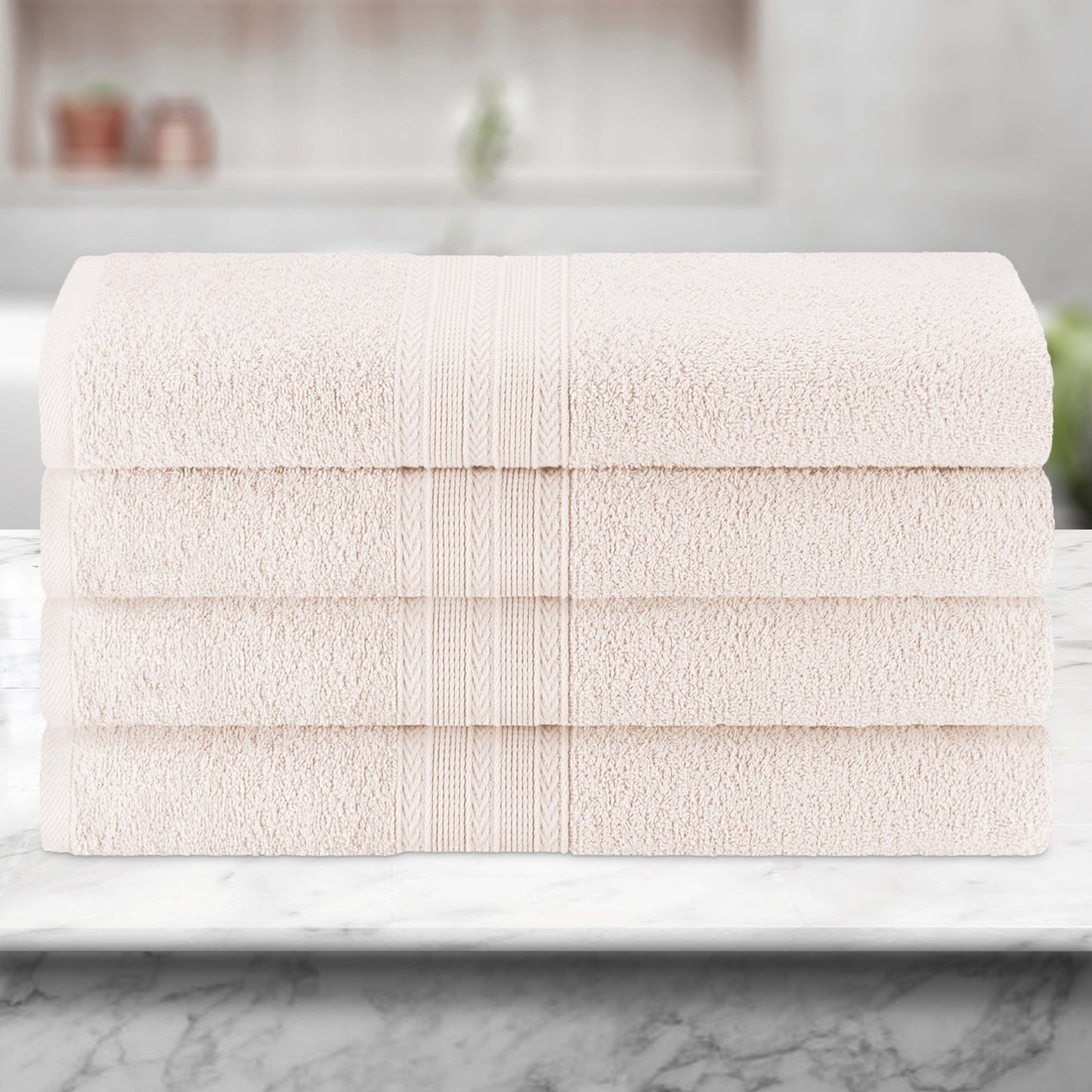 Eco-Friendly Ring Spun Cotton Towel Set - Ivory