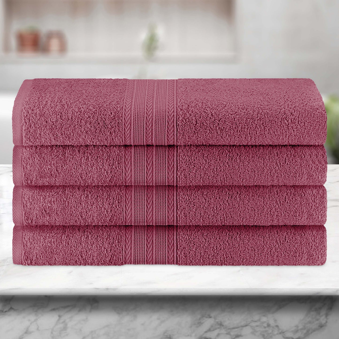 Eco-Friendly Ring Spun Cotton Towel Set - Rosewood