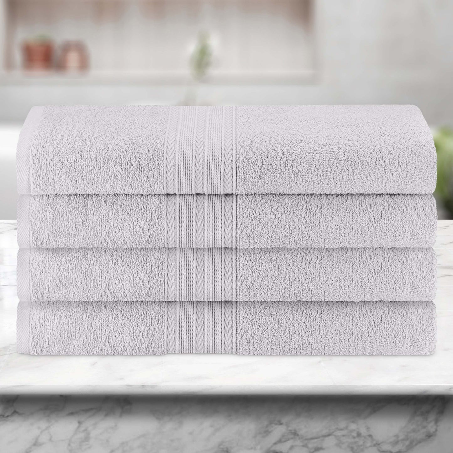 Eco-Friendly Ring Spun Cotton Towel Set - Silver