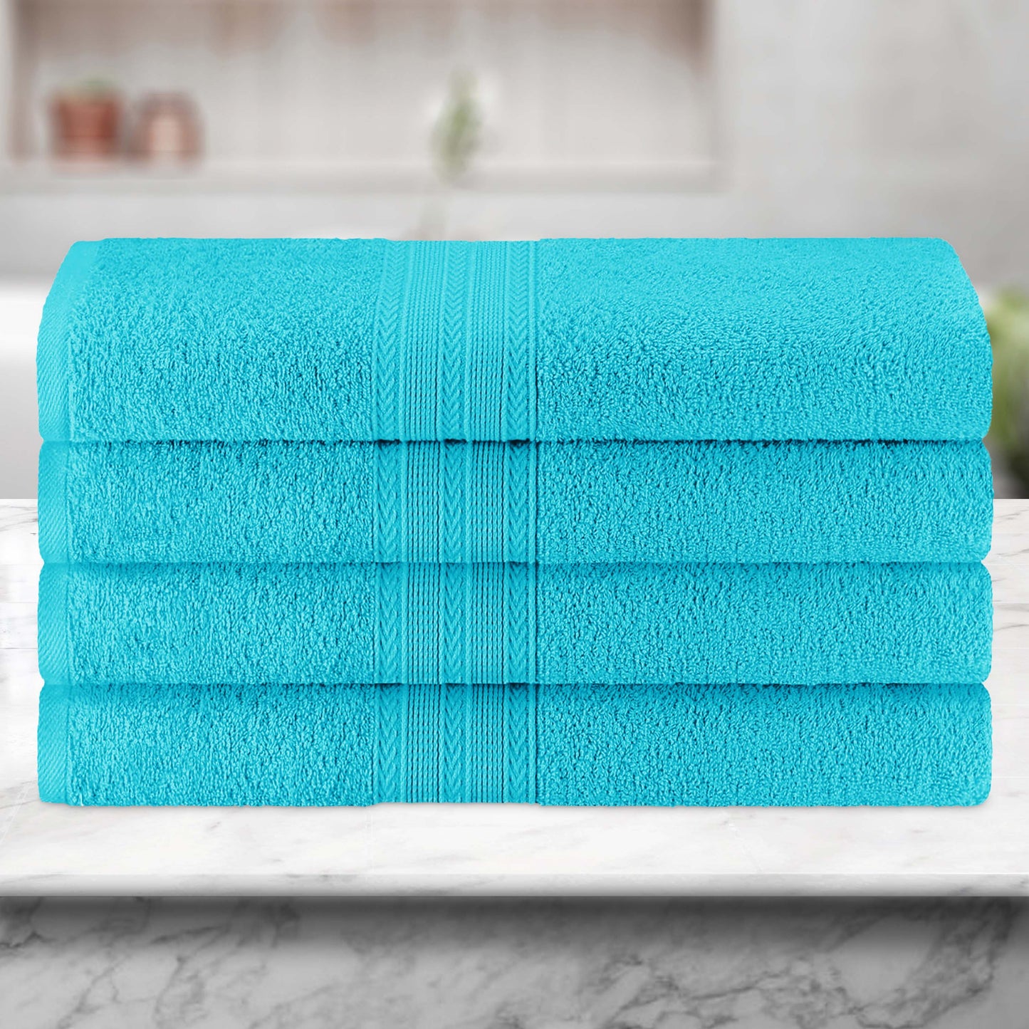 Eco-Friendly Ring Spun Cotton Towel Set - Turquoise