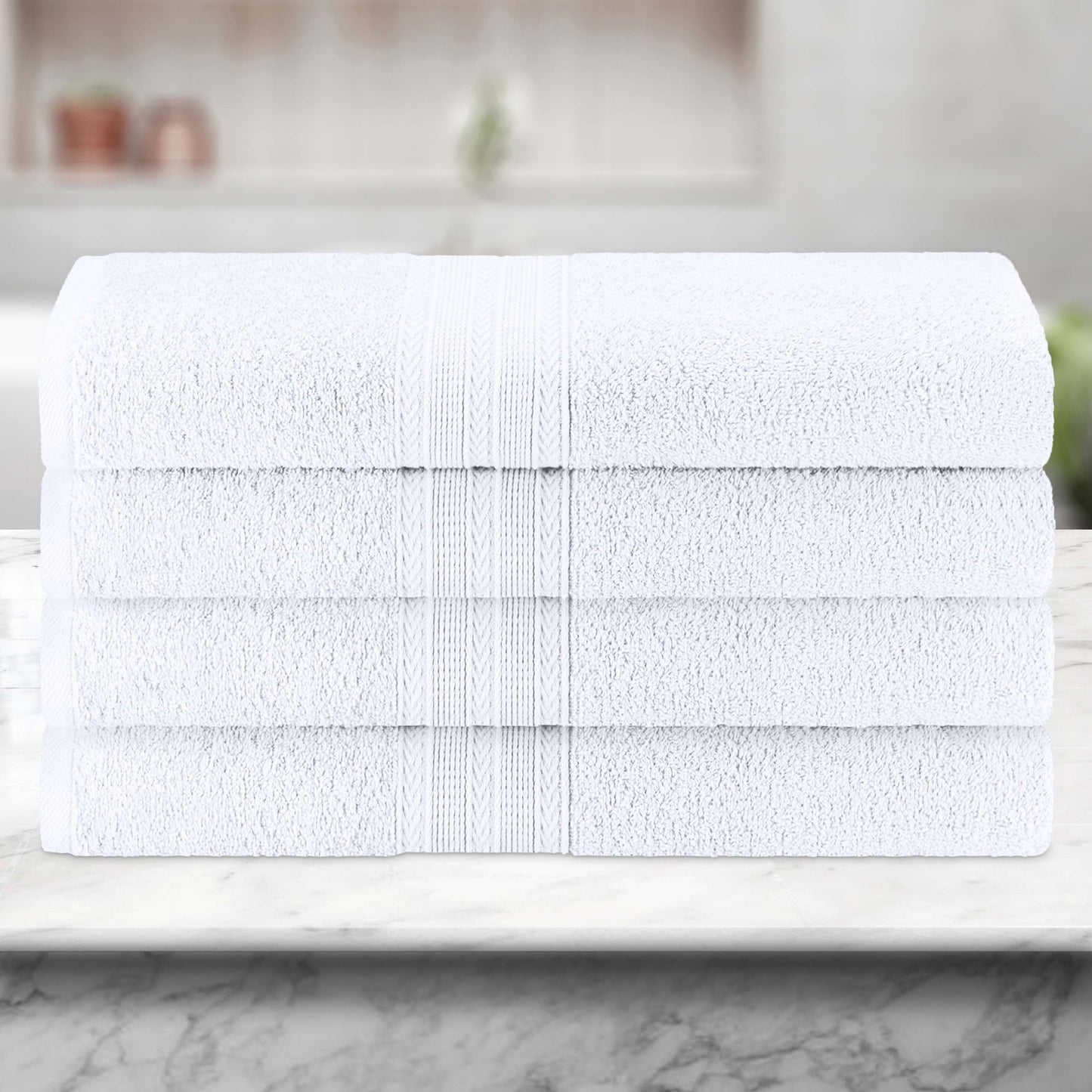 Eco-Friendly Ring Spun Cotton Towel Set - White