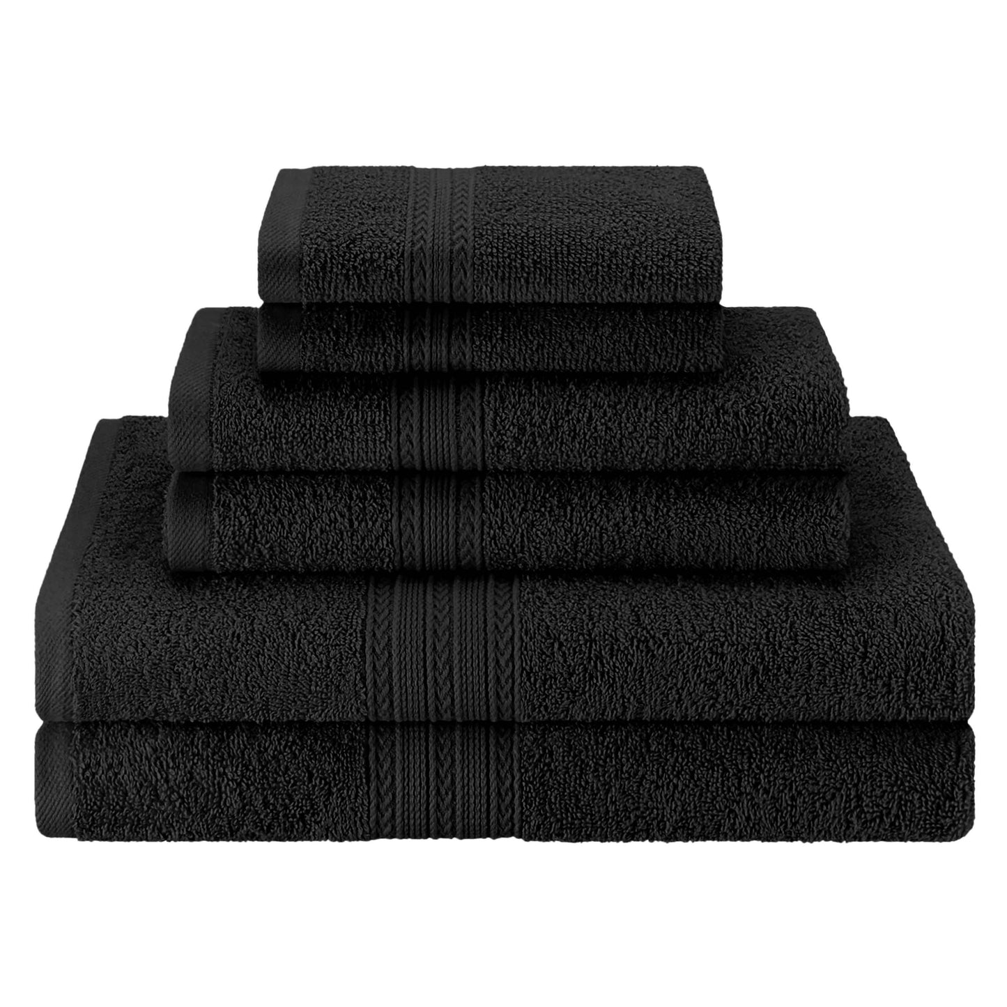 Eco-Friendly Ring Spun Cotton Towel Set - Black