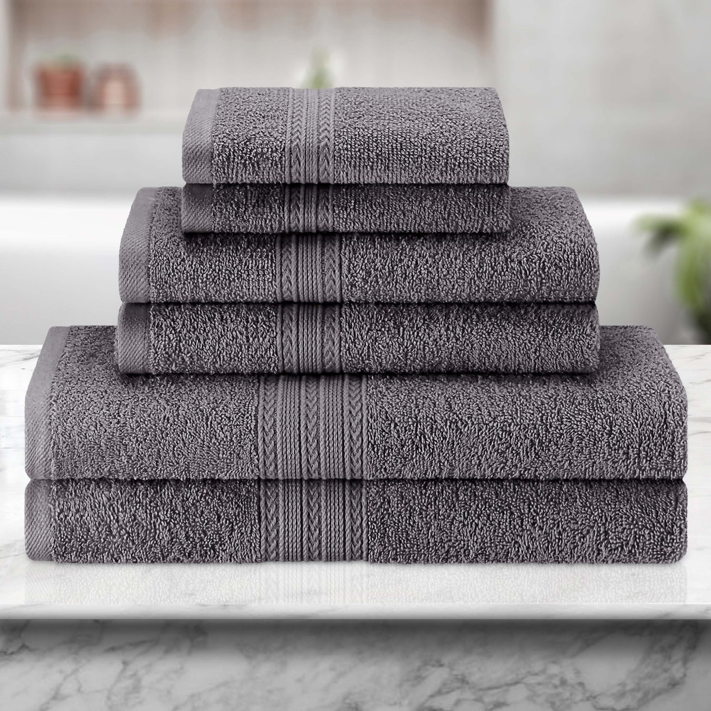 Eco-Friendly Ring Spun Cotton Towel Set - Graphite