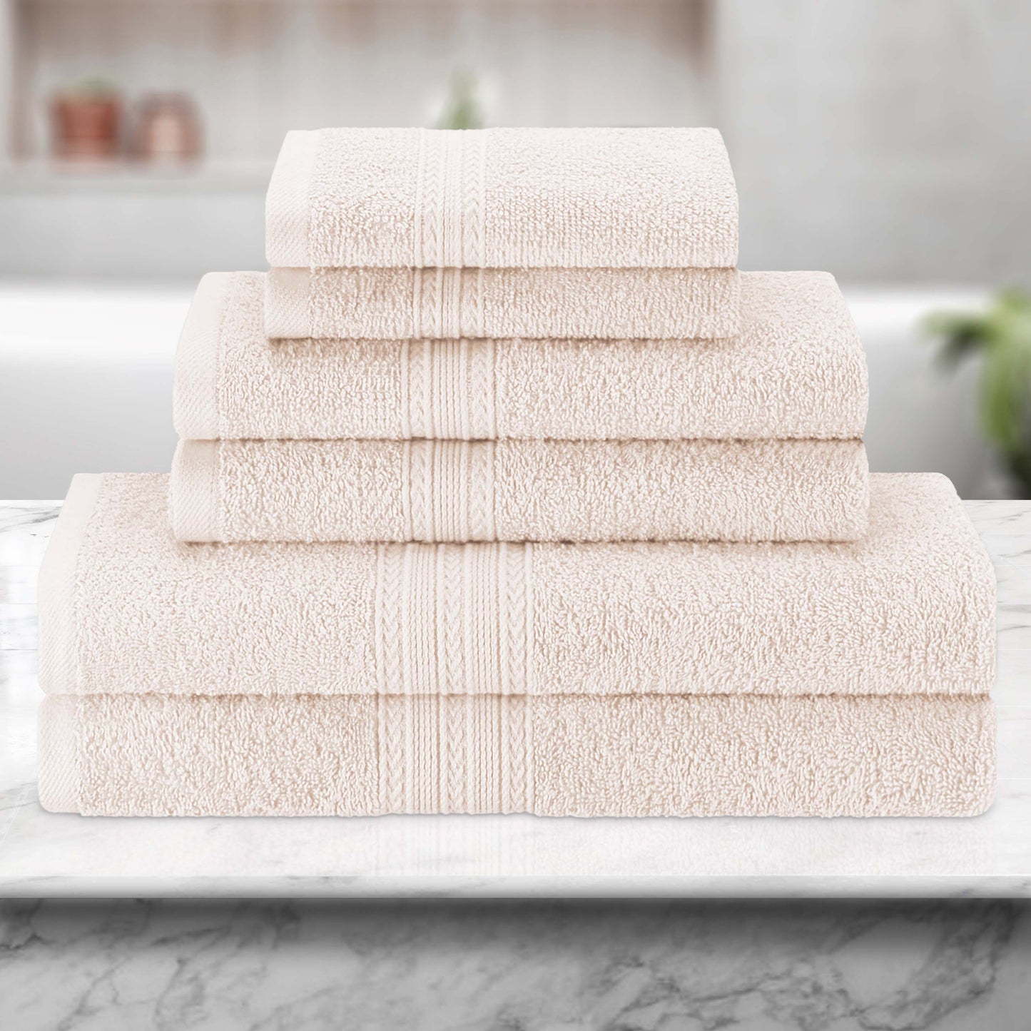 Eco-Friendly Ring Spun Cotton Towel Set - Ivory