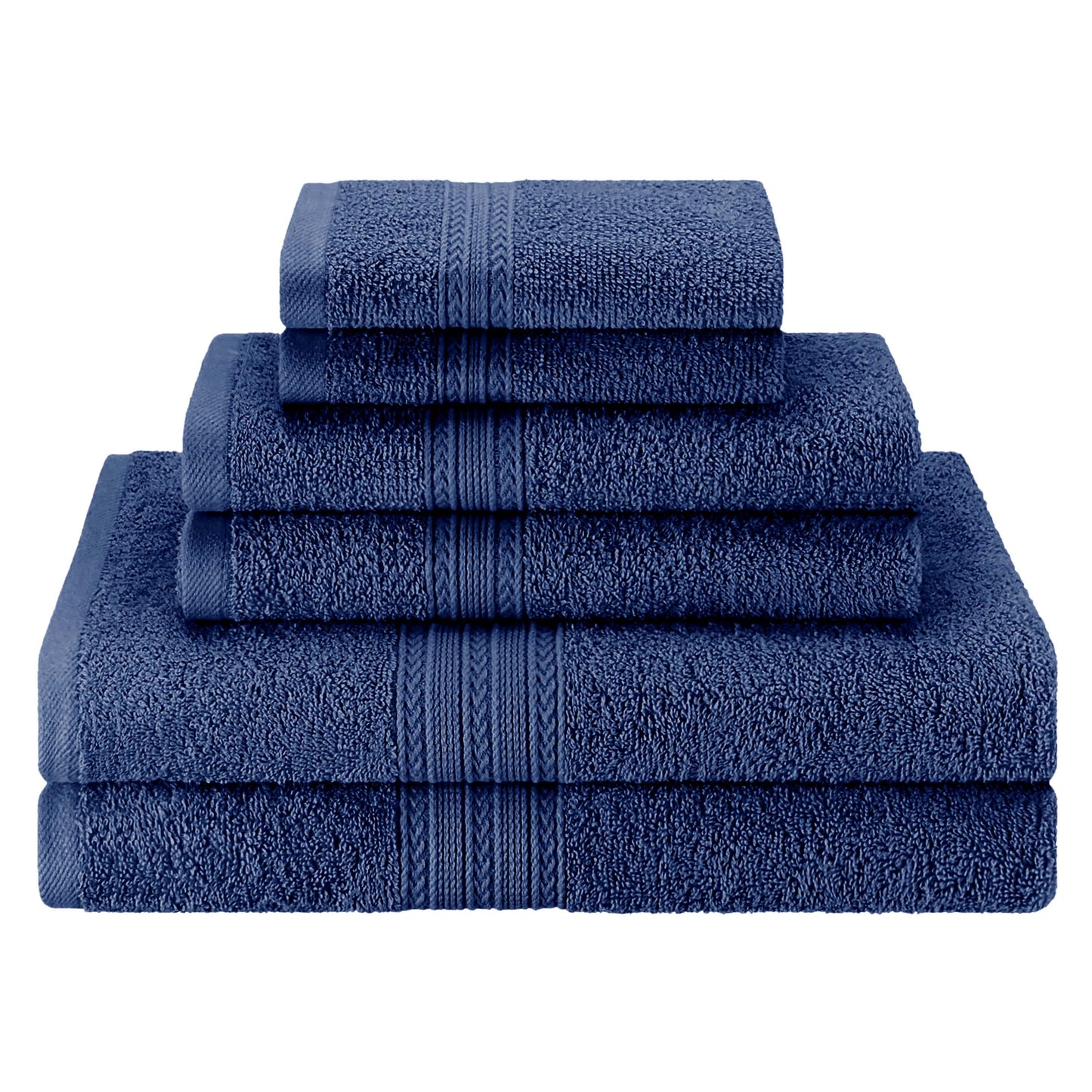 Eco-Friendly Ring Spun Cotton Towel Set - Navy Blue