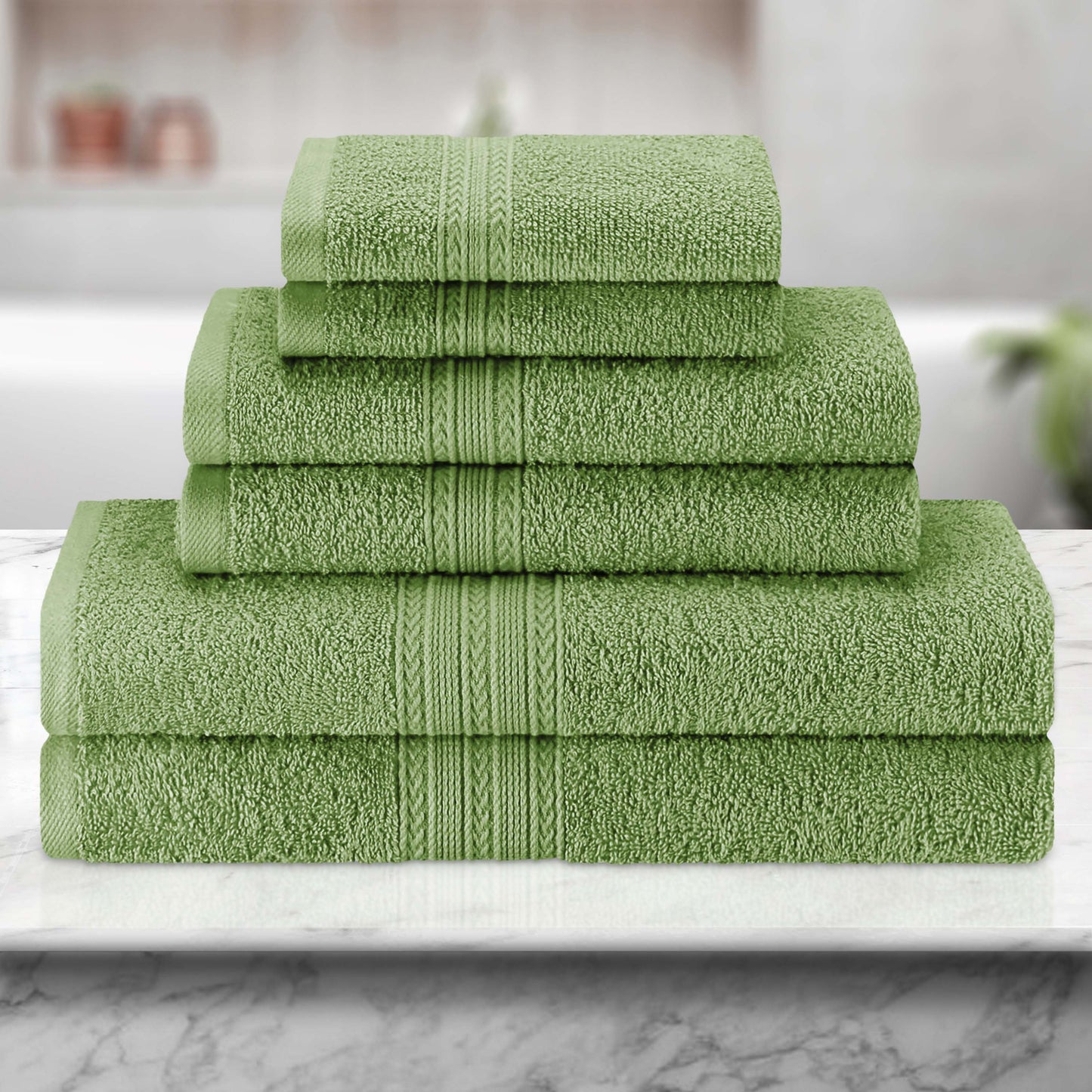 Eco-Friendly Ring Spun Cotton Towel Set - Terrace Green