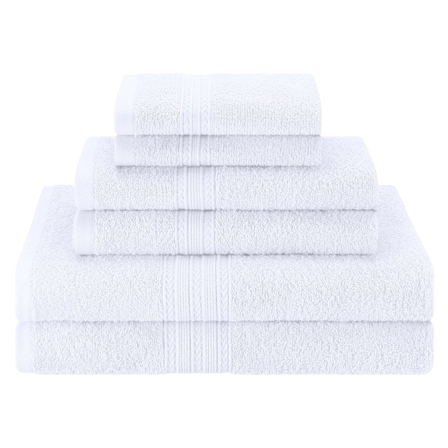 Eco-Friendly Ring Spun Cotton Towel Set - White